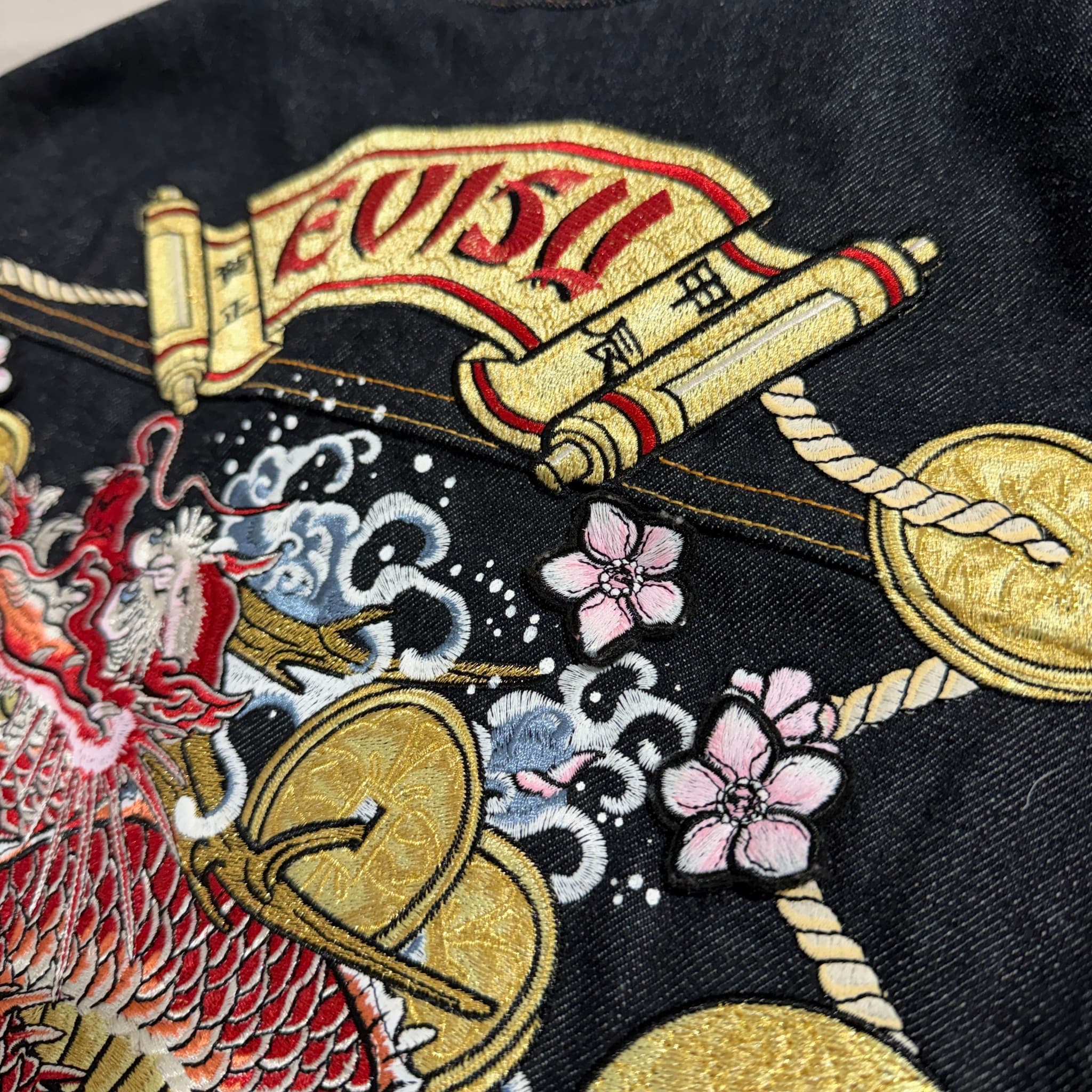 Evisu Year of the Dragon Denim Jacket Dark Blue Embroidered Size M — photo 6 of 14