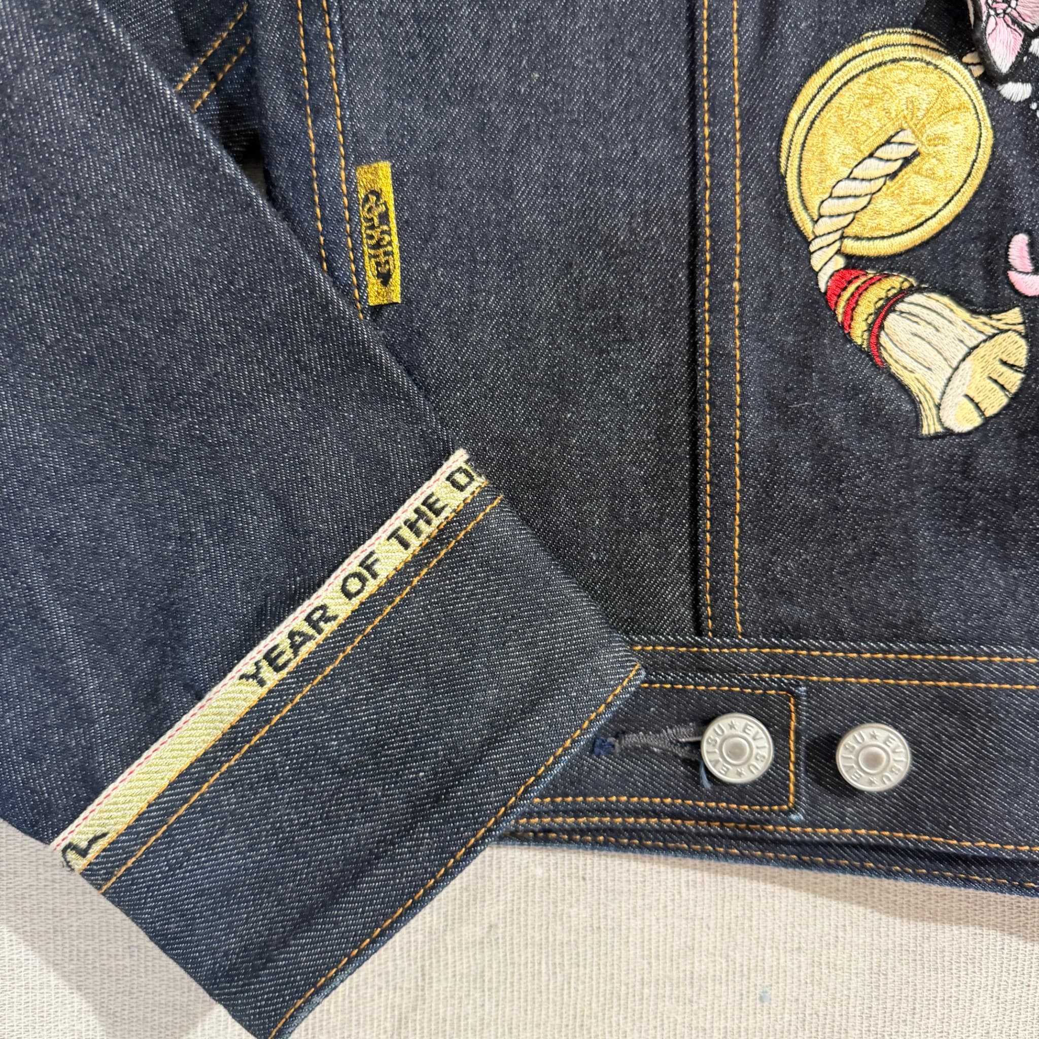 Evisu Year of the Dragon Denim Jacket Dark Blue Embroidered Size M — photo 7 of 14