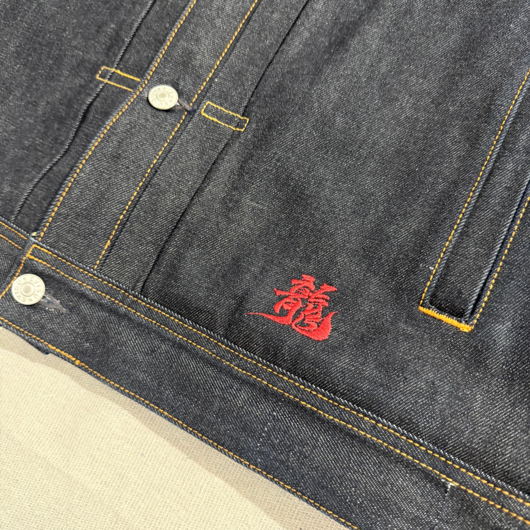 Evisu Year of the Dragon Denim Jacket Dark Blue Embroidered Size M — photo 8 of 14