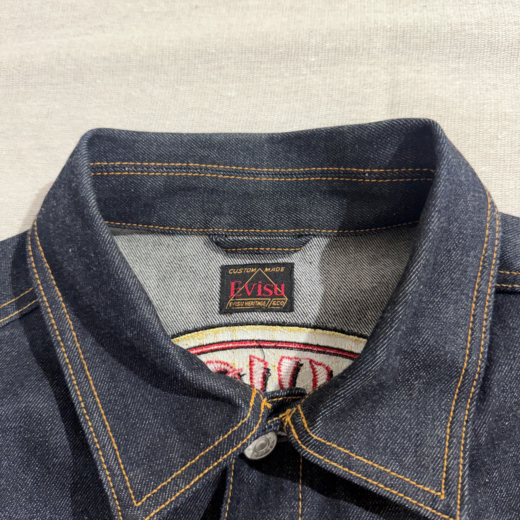 Evisu Year of the Dragon Denim Jacket Dark Blue Embroidered Size M — photo 10 of 14