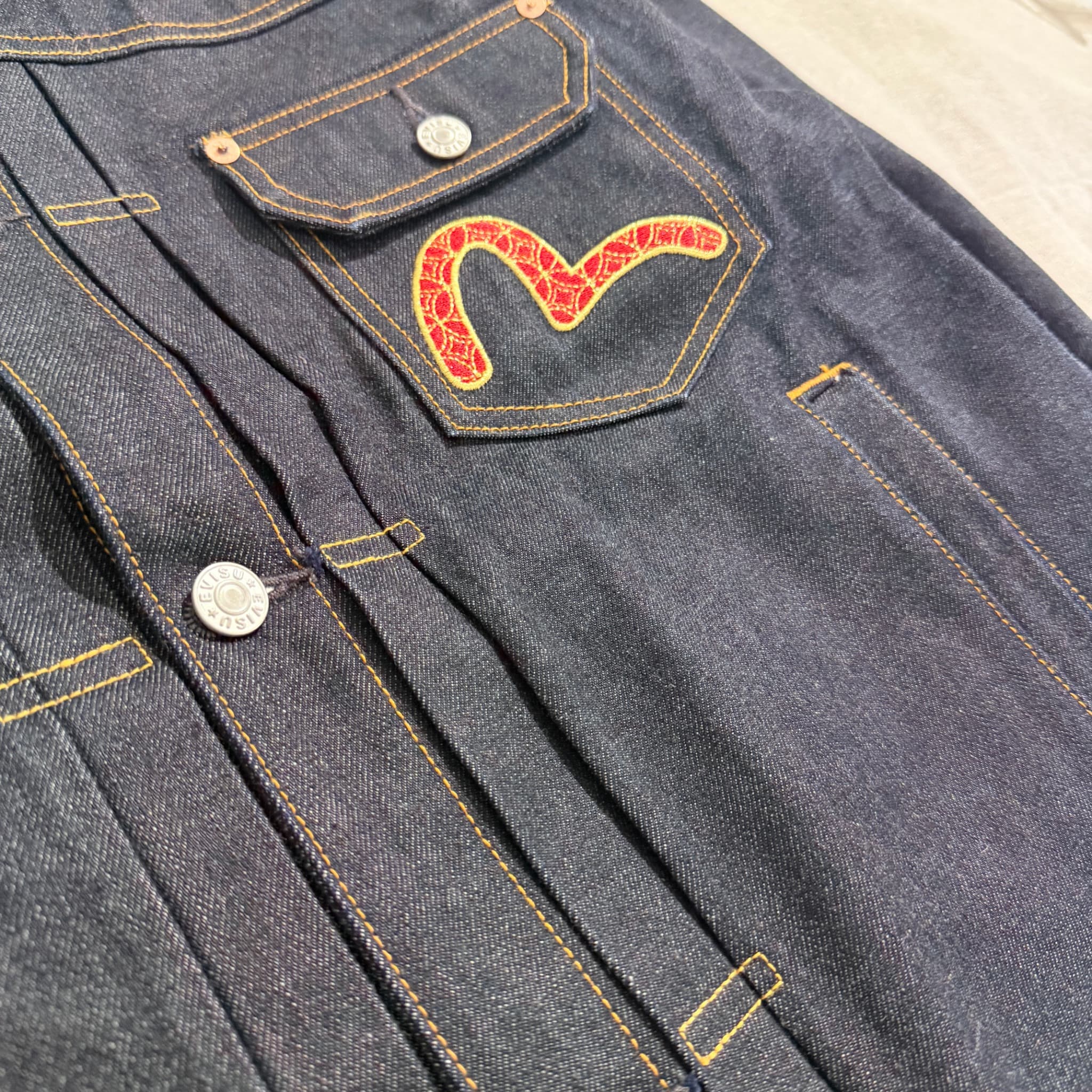 Evisu Year of the Dragon Denim Jacket Dark Blue Embroidered Size M — photo 11 of 14