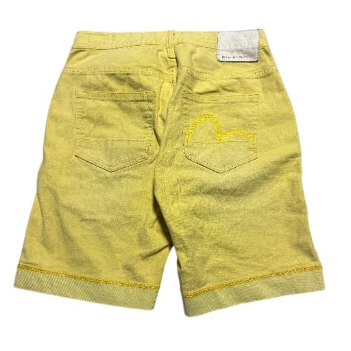 Evisu Yellow Denim Shorts With Embroidered Seagull Logo Size 29 — photo 1 of 7