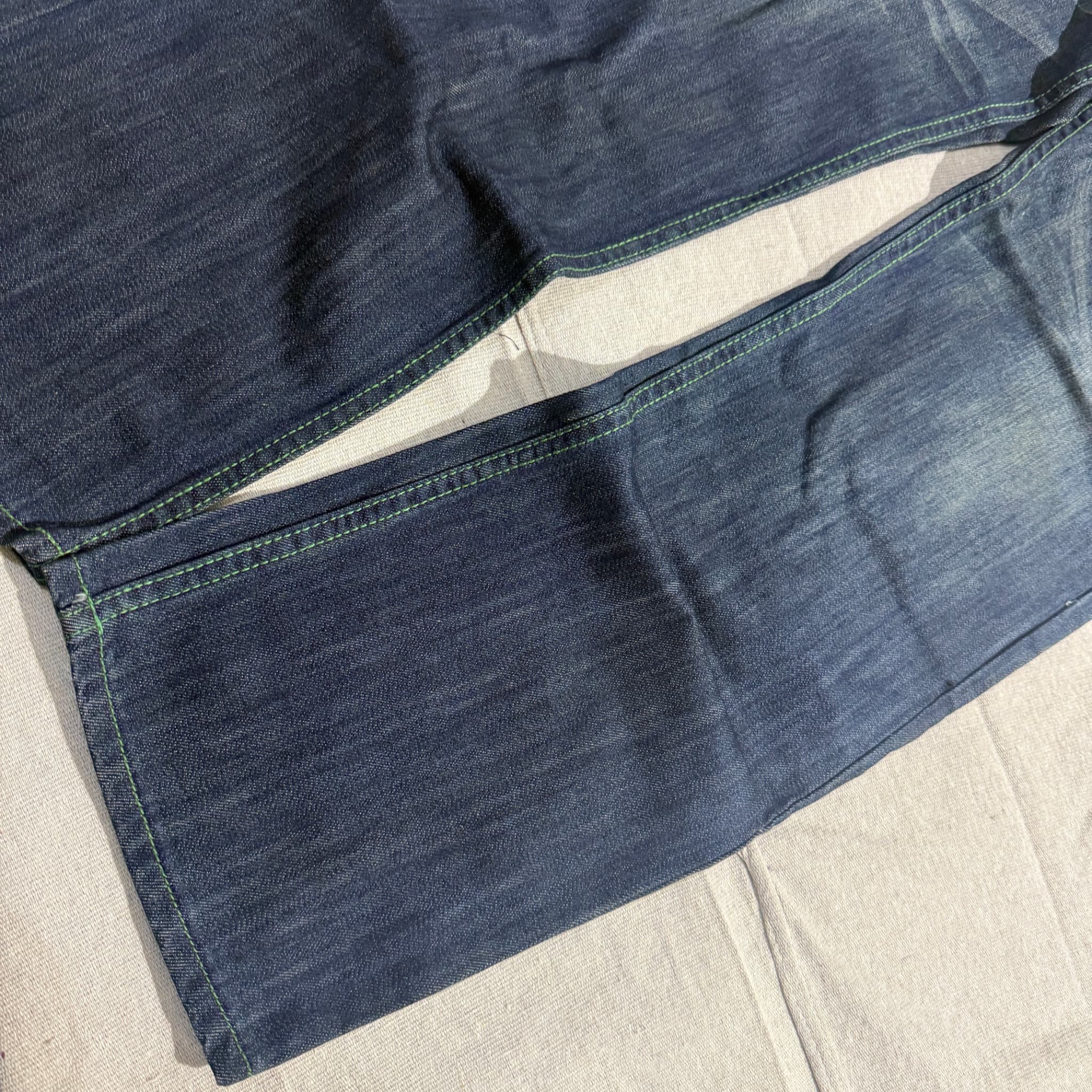 Fenom Fragment Design Dark Wash Denim Jeans Green Argyle Pockets 36 — photo 2 of 9