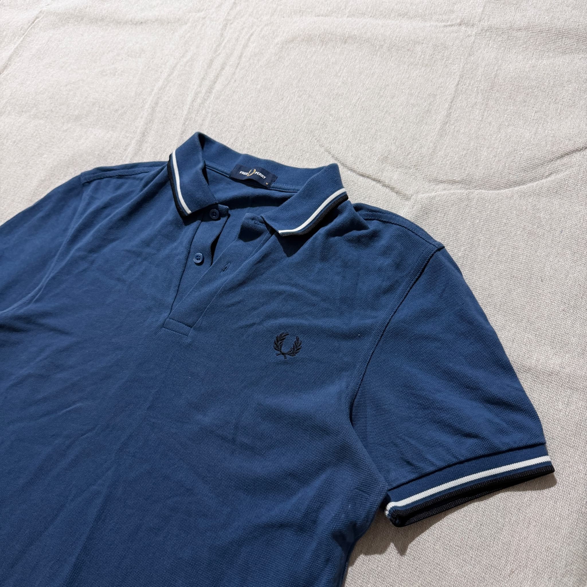 Fred Perry M3600 Twin Tipped Polo Shirt Navy Blue Size M — photo 2 of 8