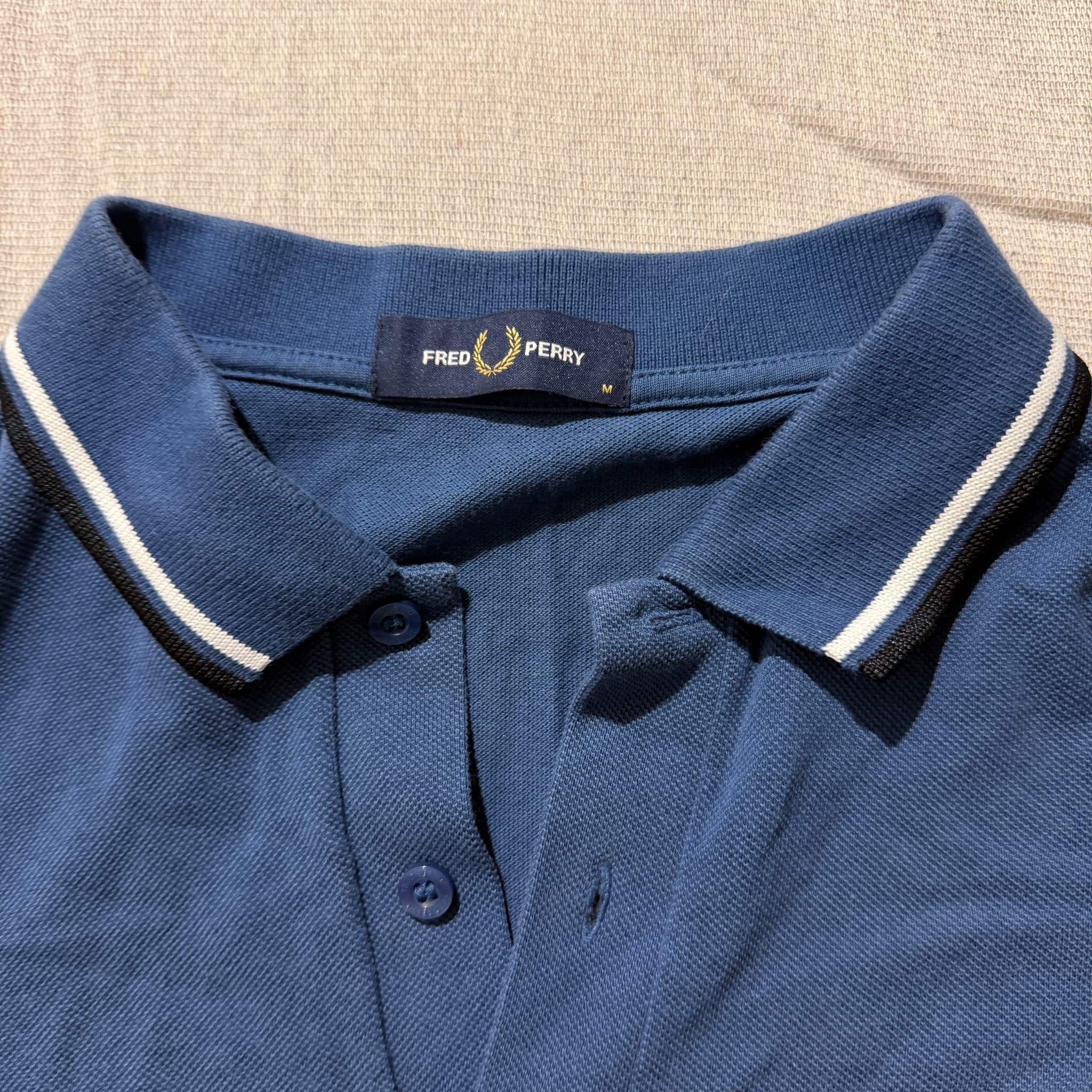 Fred Perry M3600 Twin Tipped Polo Shirt Navy Blue Size M — photo 4 of 8
