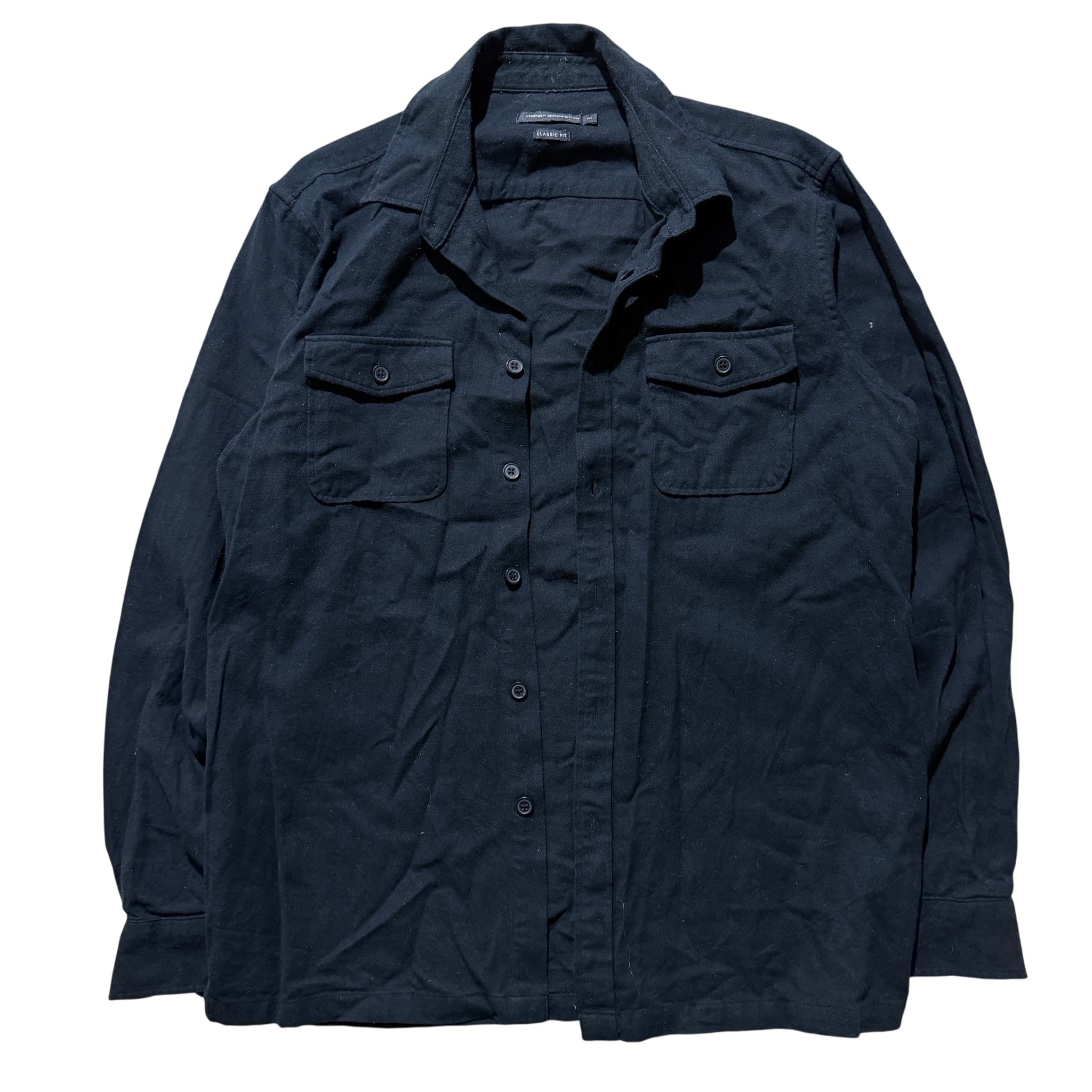 French Connection Men's Classic Fit Long Sleeve Button-Down Shirt Black Size M — photo 1 of 7