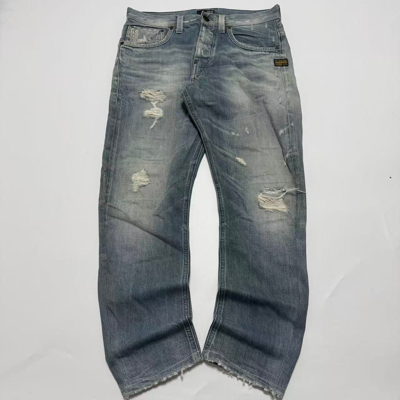 G-STAR 3301 Distressed Light Wash Jeans 31x32 — photo 1 of 9
