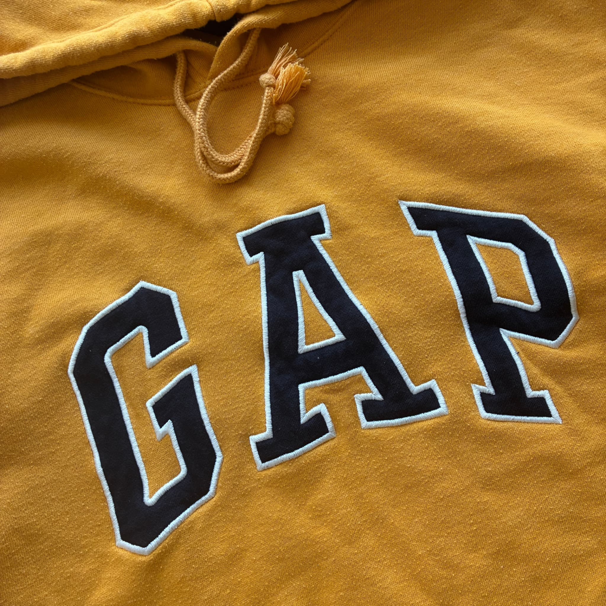 Gap Arch Logo Pullover Hoodie Mustard Yellow L — photo 3 of 6