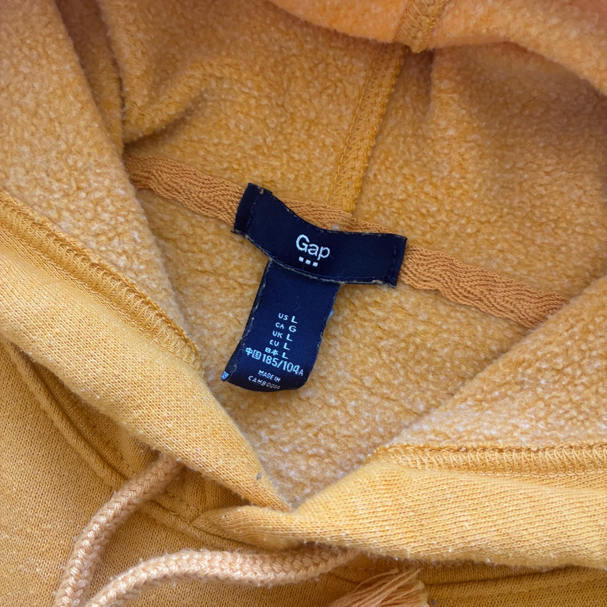Gap Arch Logo Pullover Hoodie Mustard Yellow L — photo 4 of 6