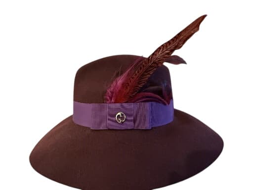 Gucci Wool Felt Fedora Hat With Feather And Interlocking G Logo Size M — photo 1 of 4