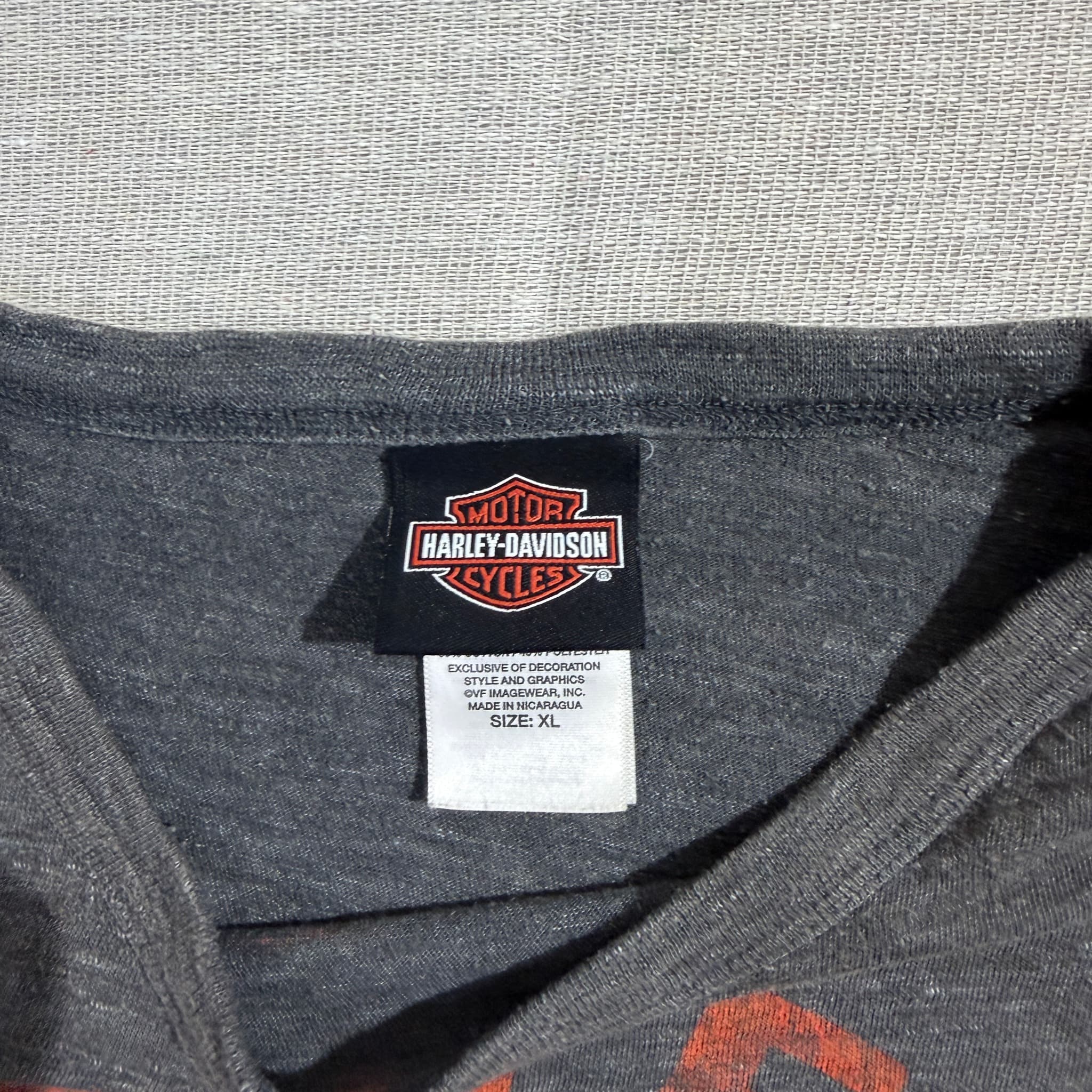 Harley-Davidson Men's Grey Distressed Engine Graphic T-Shirt — photo 3 of 4