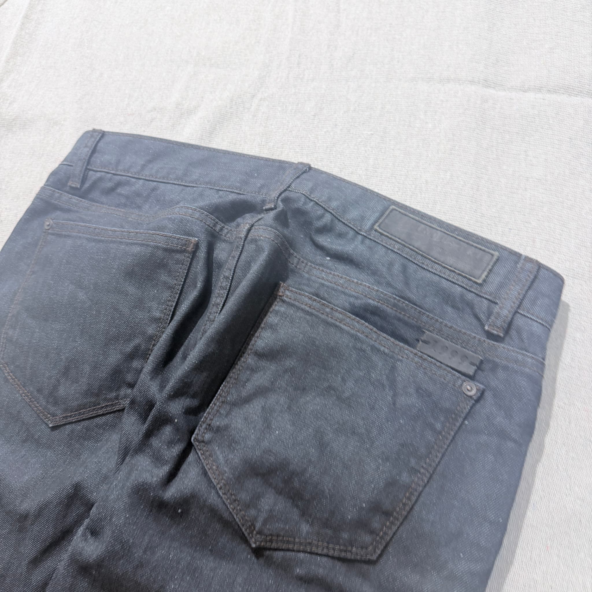 Industrie Clothing Slim Fit Waxed Black Jeans — photo 7 of 8
