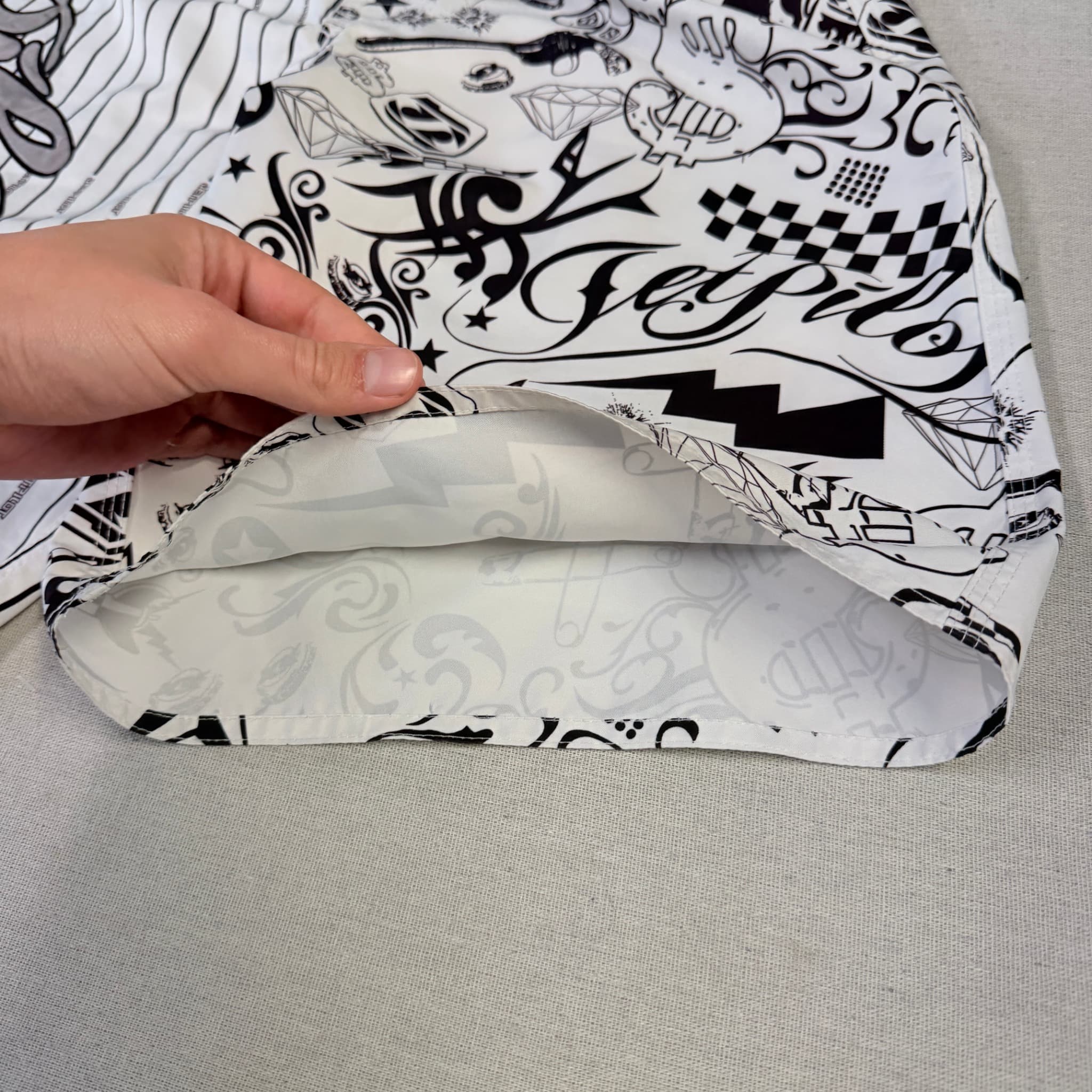 Jetpilot Men's Split Print Boardshorts Black White Graphic Size 34 — photo 6 of 12