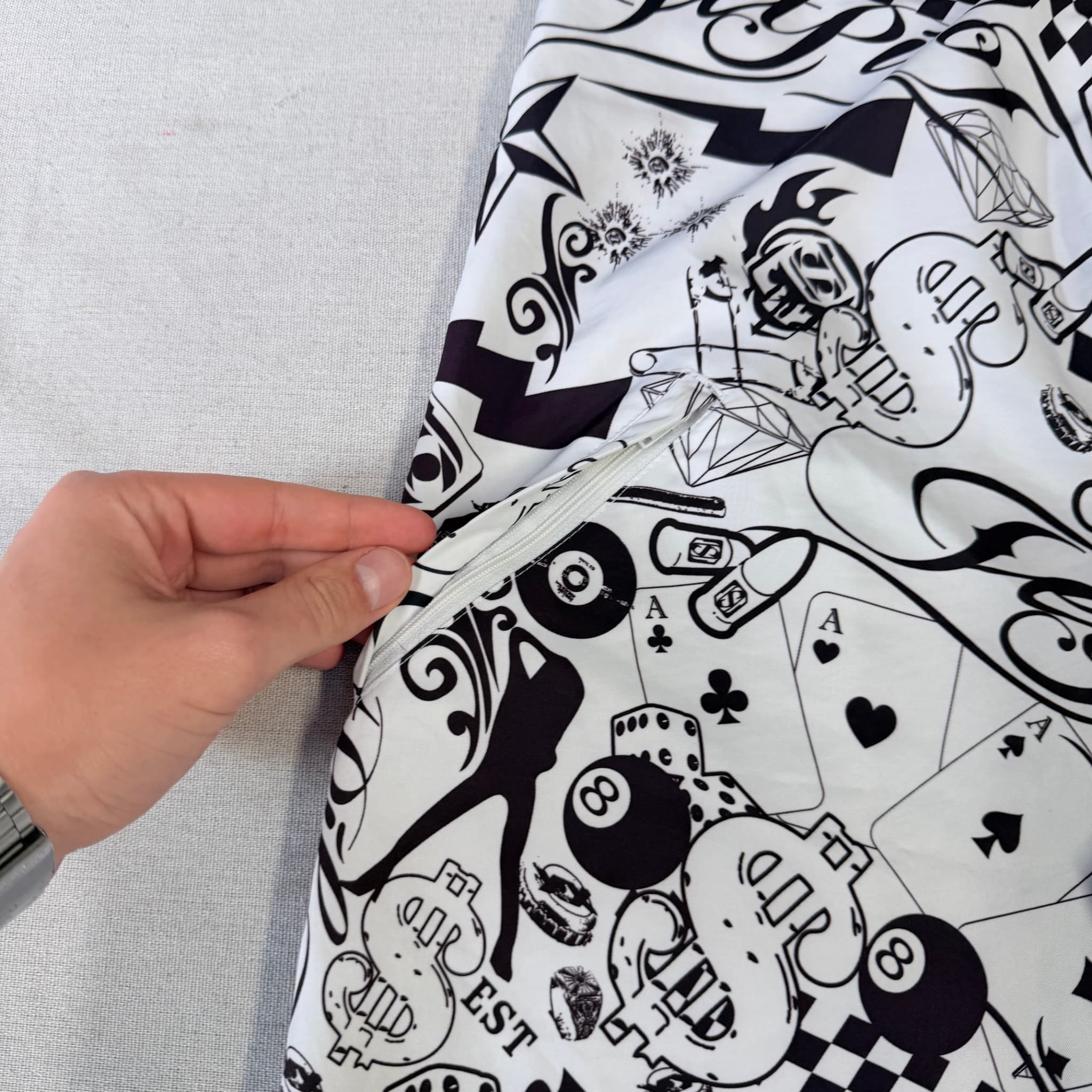 Jetpilot Men's Split Print Boardshorts Black White Graphic Size 34 — photo 9 of 12
