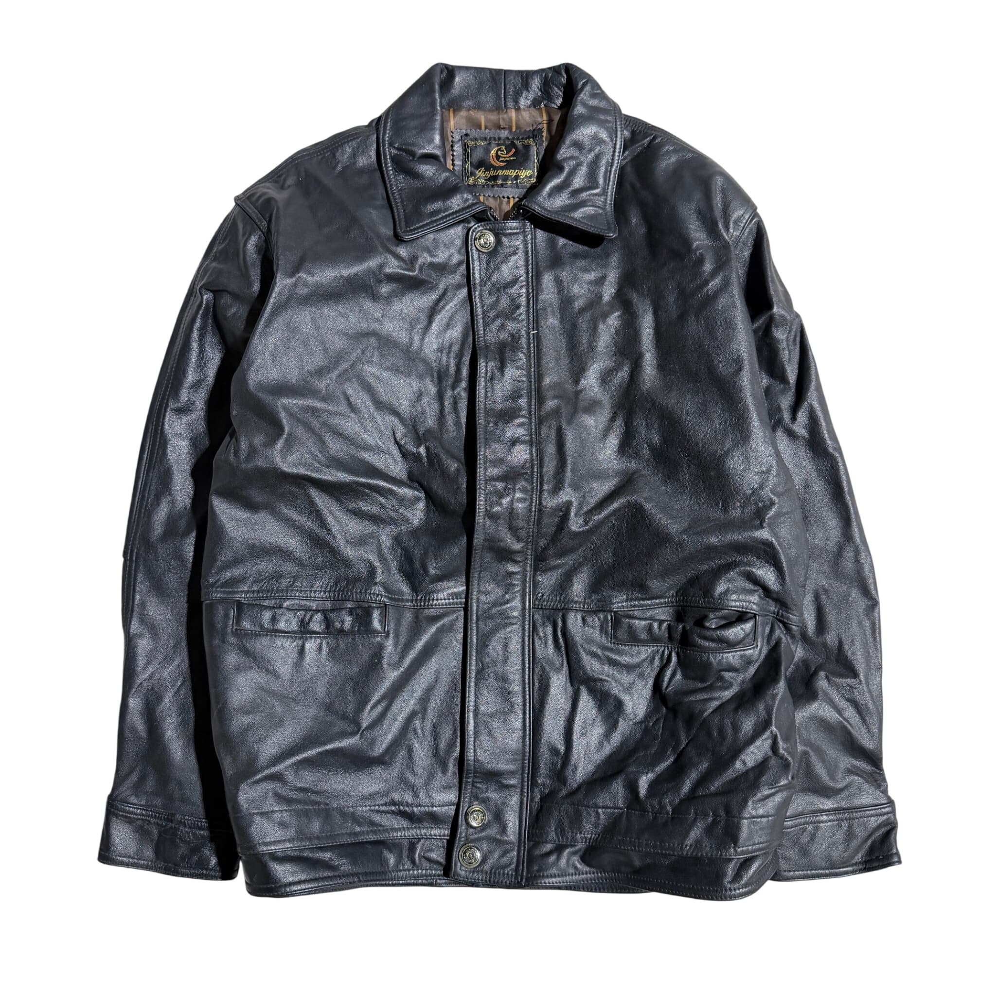 Jinjunmapiye Men's Black Leather Jacket — photo 1 of 8