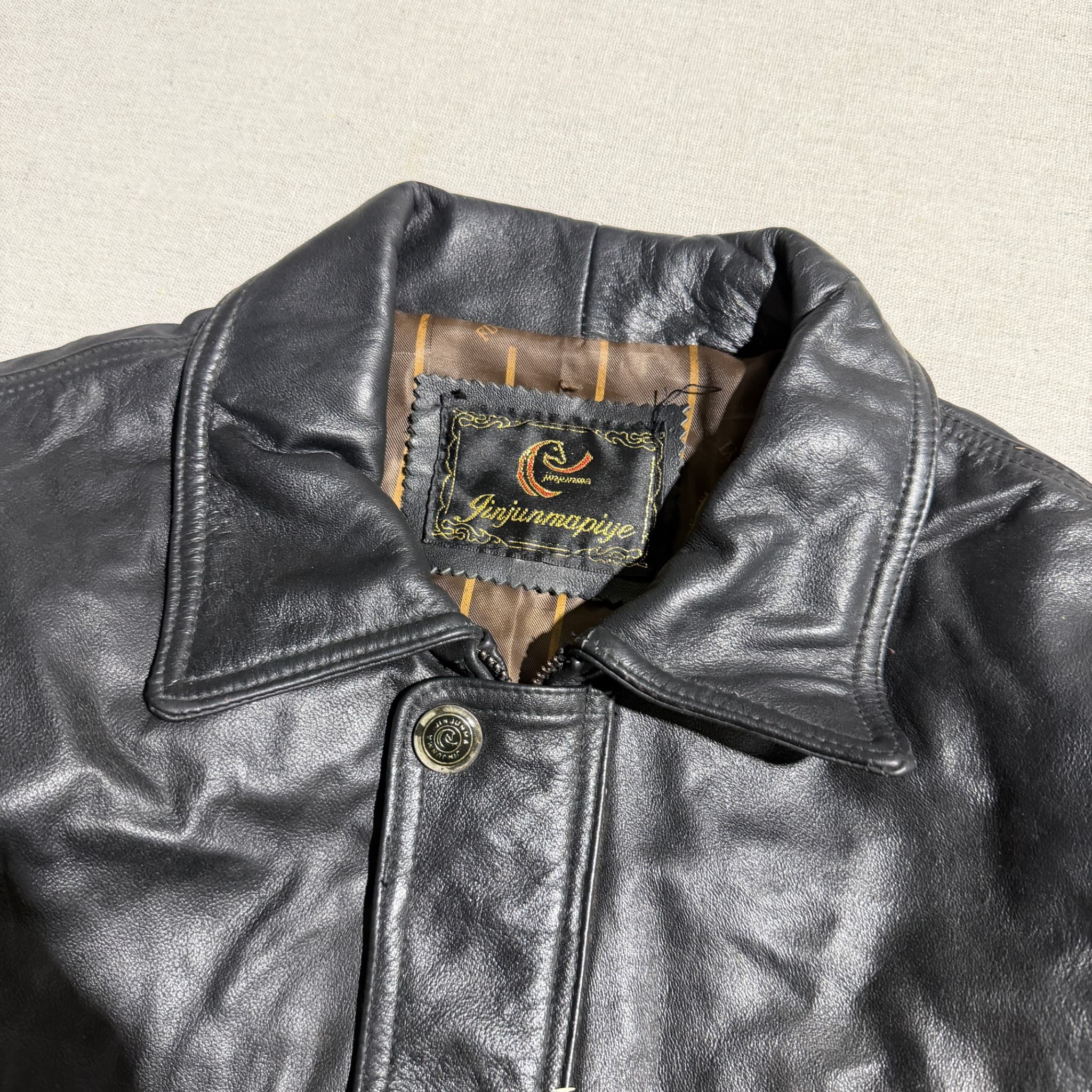 Jinjunmapiye Men's Black Leather Jacket — photo 4 of 8