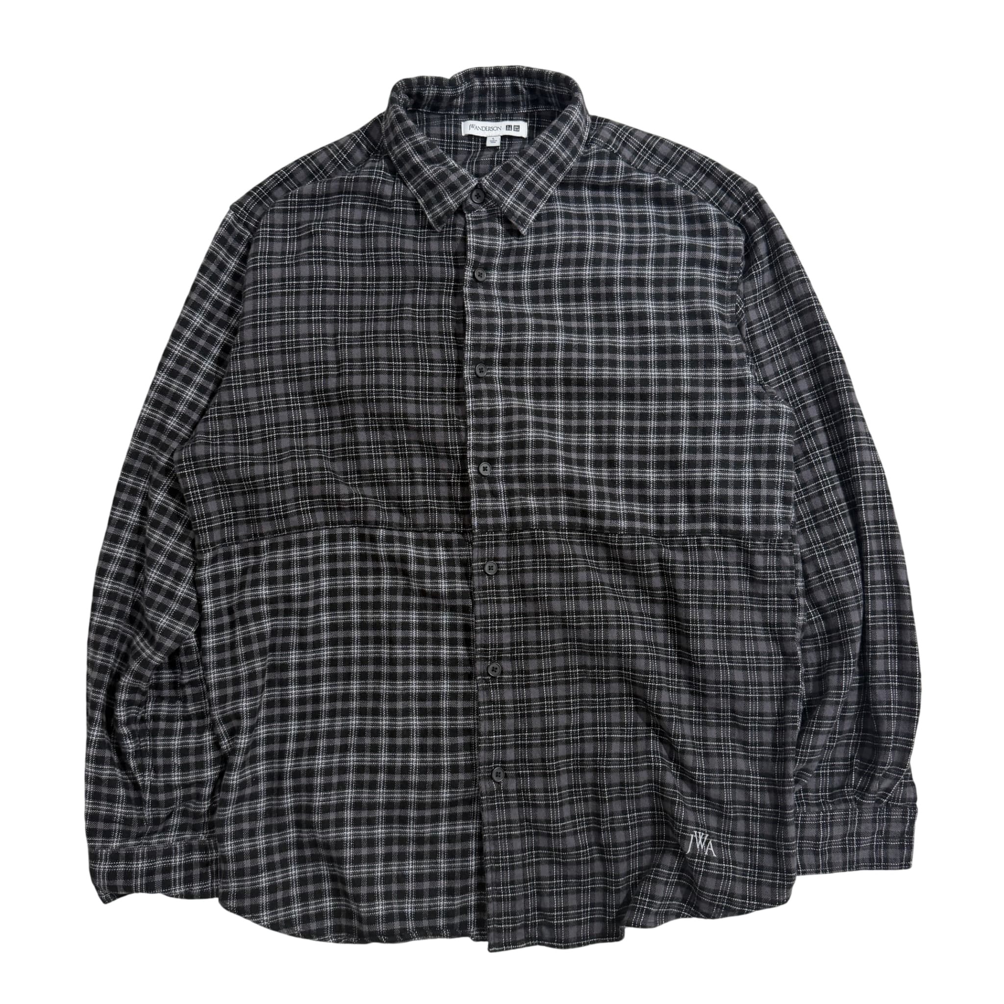 JW ANDERSON x JW Anderson Flannel Checked Long Sleeve Shirt Grey Black Size L — photo 1 of 8
