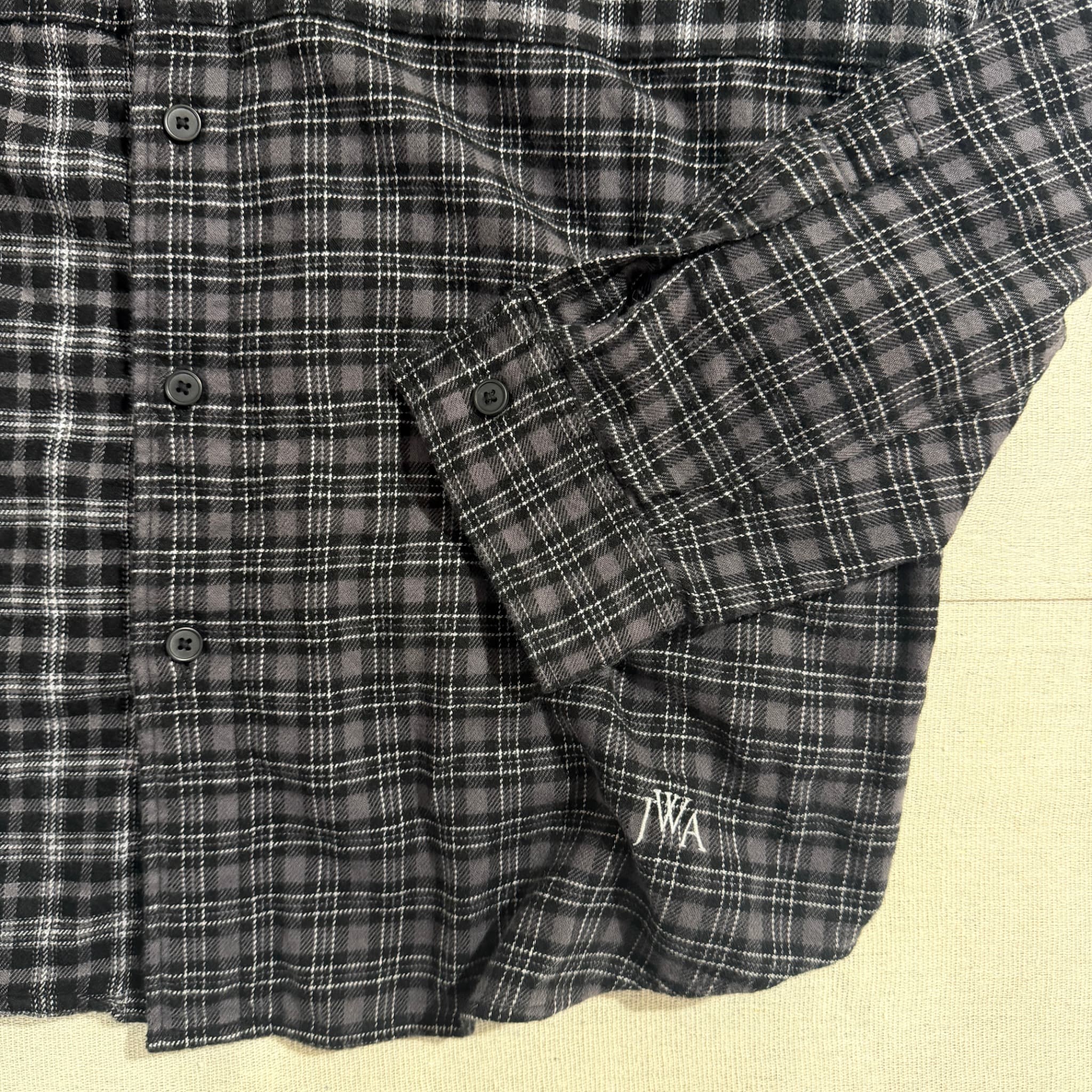 JW ANDERSON x JW Anderson Flannel Checked Long Sleeve Shirt Grey Black Size L — photo 4 of 8