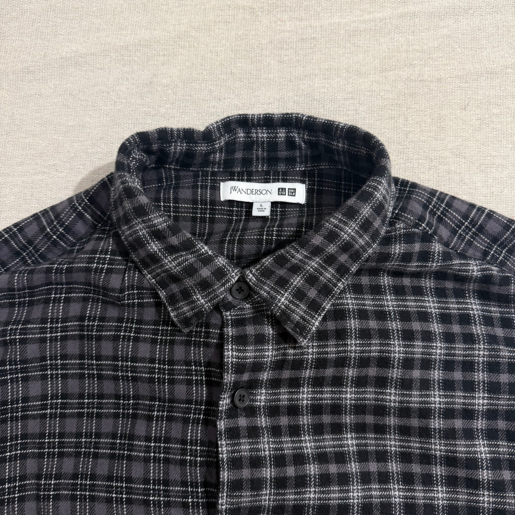 JW ANDERSON x JW Anderson Flannel Checked Long Sleeve Shirt Grey Black Size L — photo 5 of 8