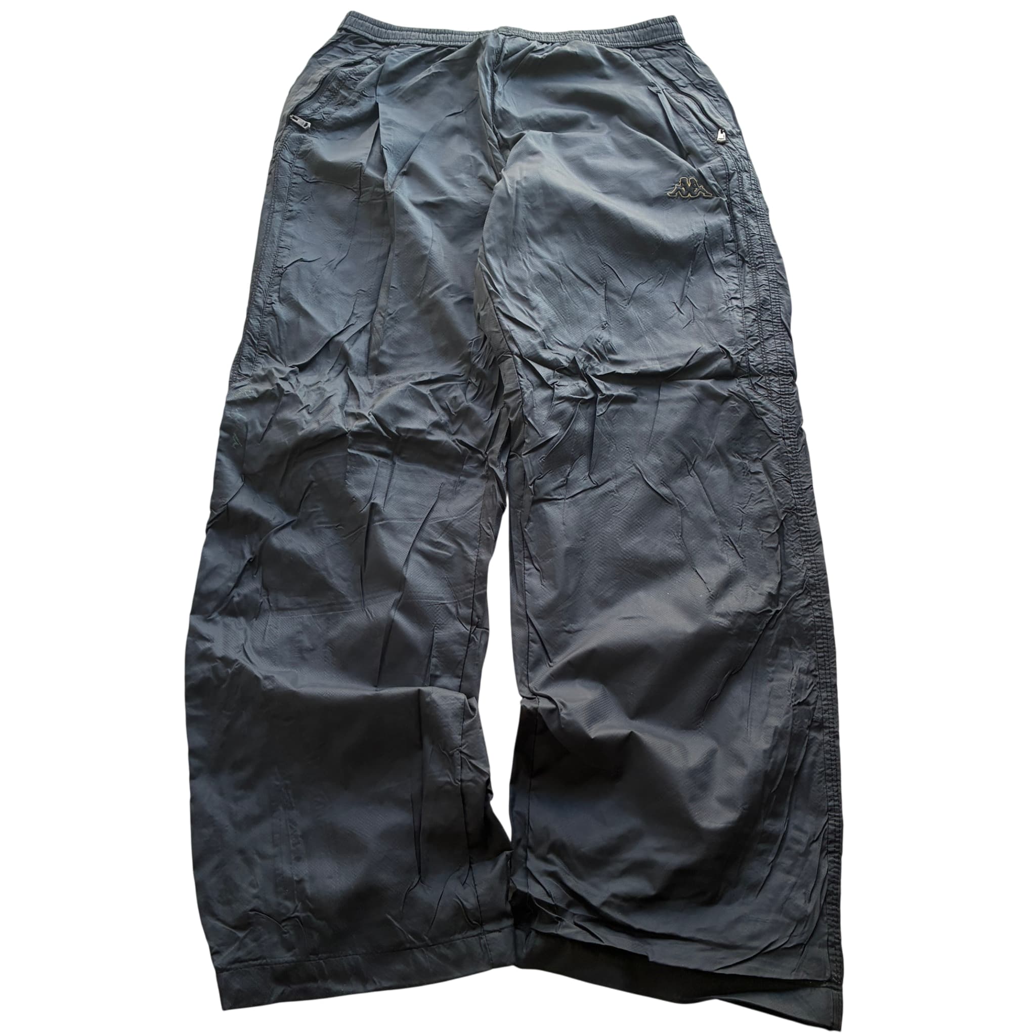 Kappa Black Nylon Track Pants Baggy Vintage 2000s Release — photo 1 of 7