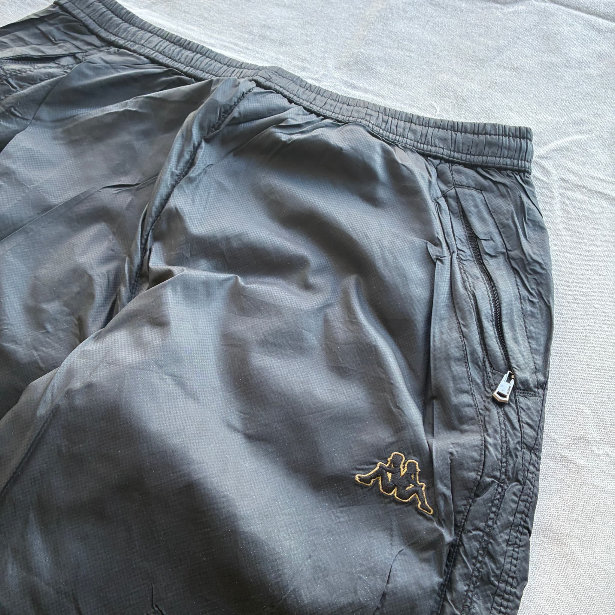 Kappa Black Nylon Track Pants Baggy Vintage 2000s Release — photo 3 of 7