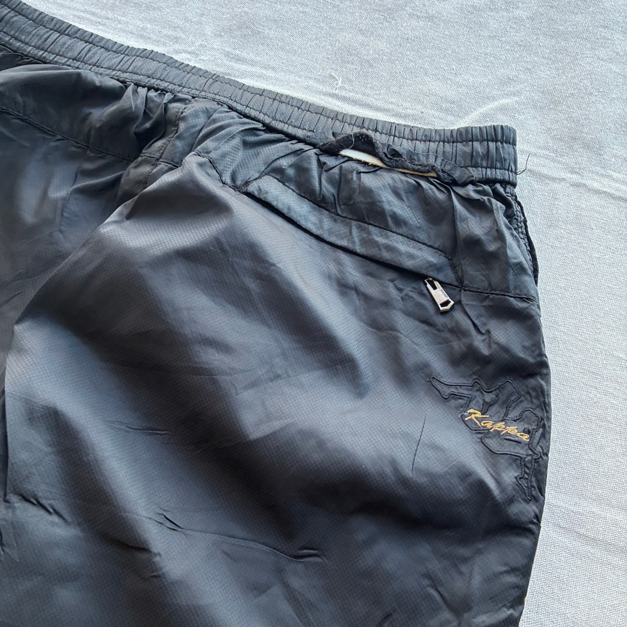 Kappa Black Nylon Track Pants Baggy Vintage 2000s Release — photo 6 of 7