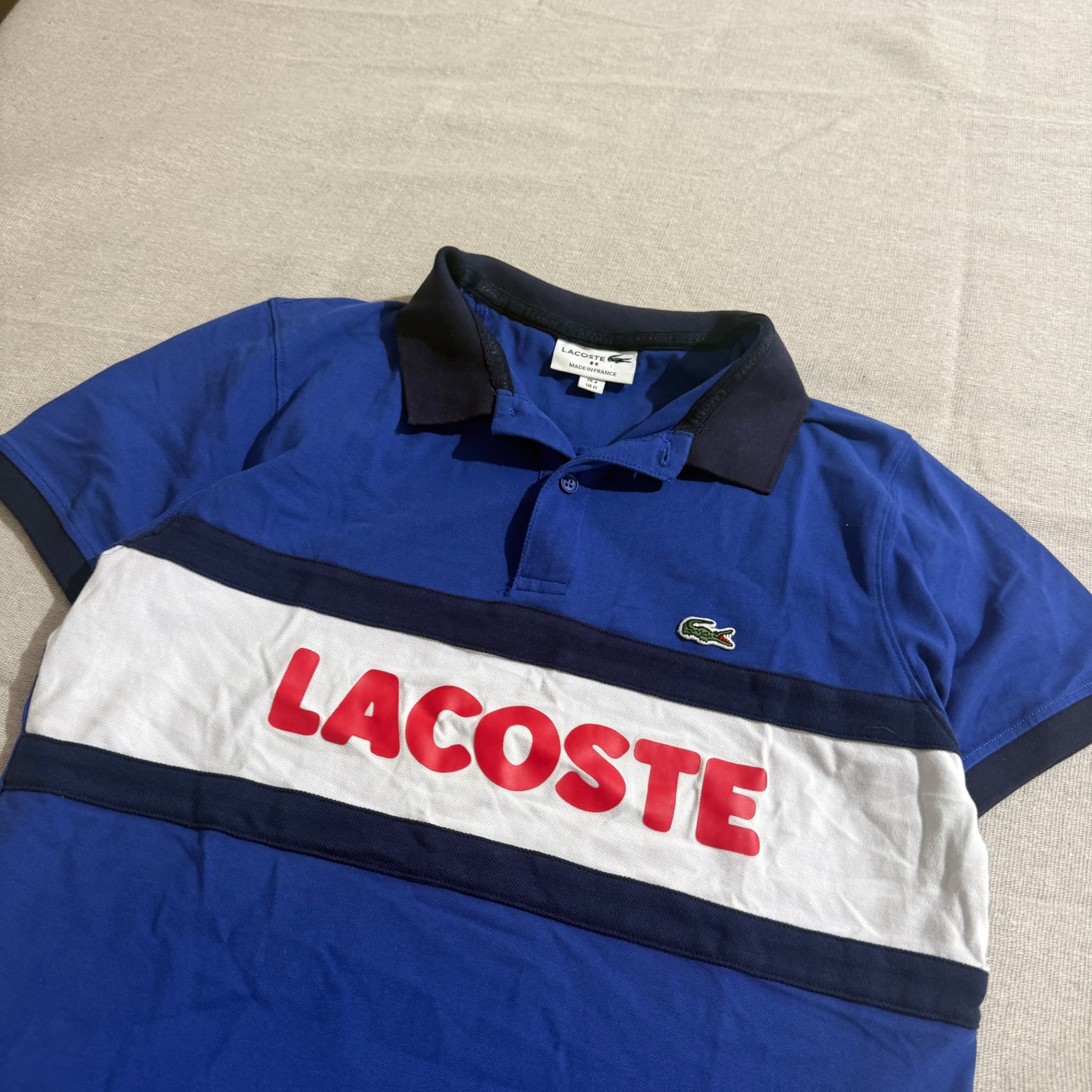 Lacoste Men's Colorblock Logo Polo Shirt Blue White — photo 2 of 6