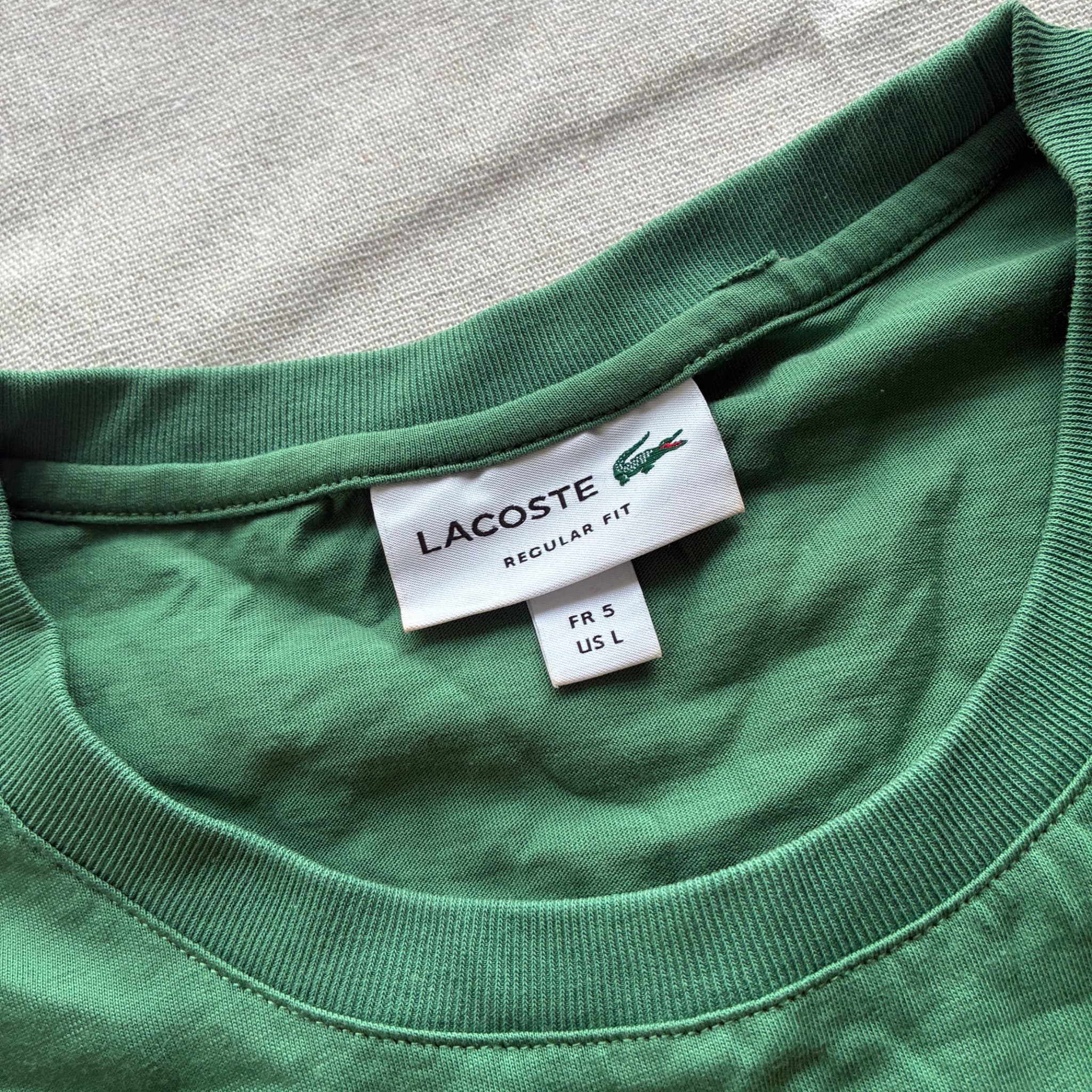 Lacoste Men's Crew Neck T-Shirt Green Regular Fit Size L — photo 4 of 6
