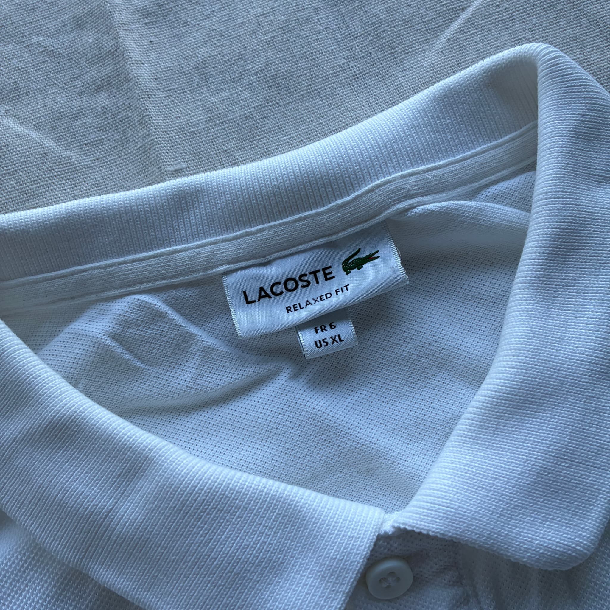 Lacoste Men's Relaxed Fit White Polo Shirt Size 6 — photo 4 of 6