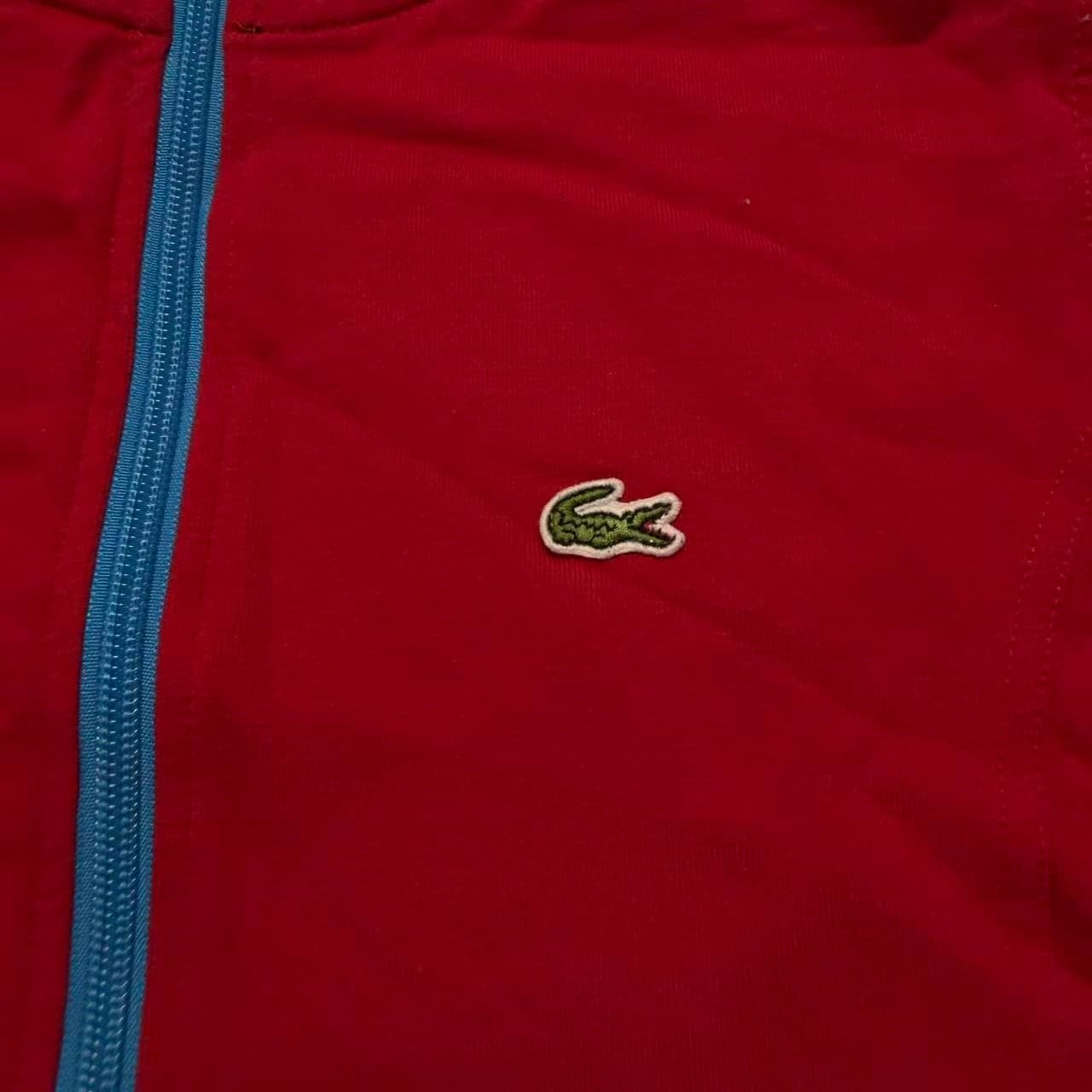 Lacoste Red Full-Zip Track Jacket With Blue Trim — photo 3 of 7