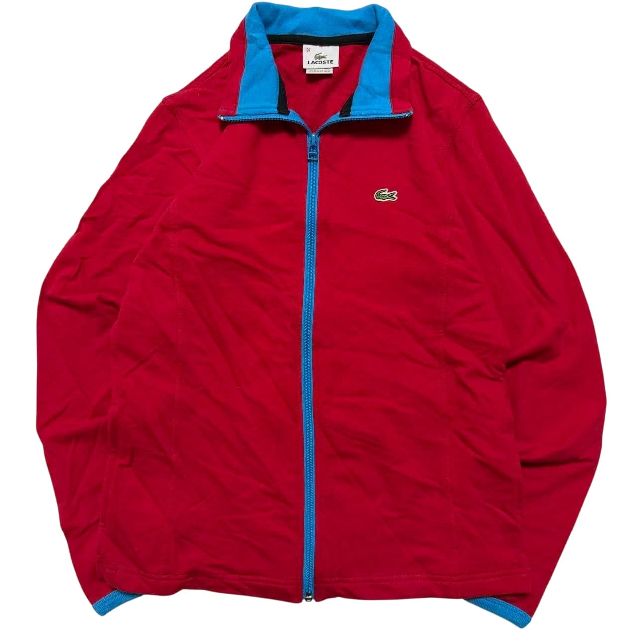 Lacoste Red Full-Zip Track Jacket With Blue Trim — photo 1 of 7