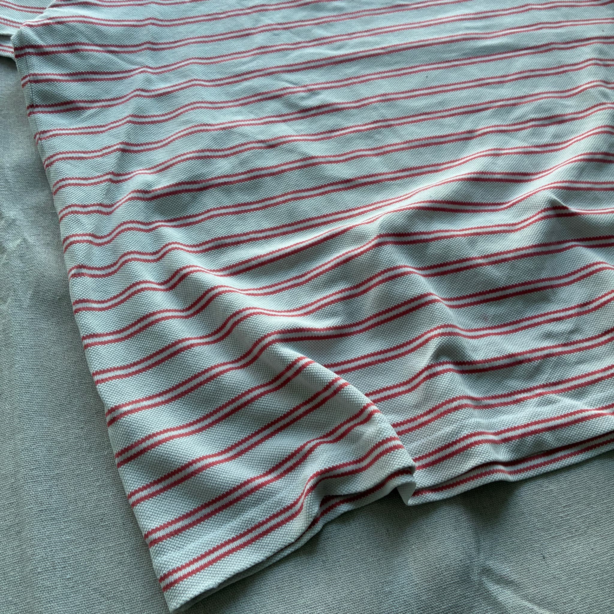 Lacoste Regular Fit Striped Polo Shirt Grey Red Men's Size XL — photo 2 of 6