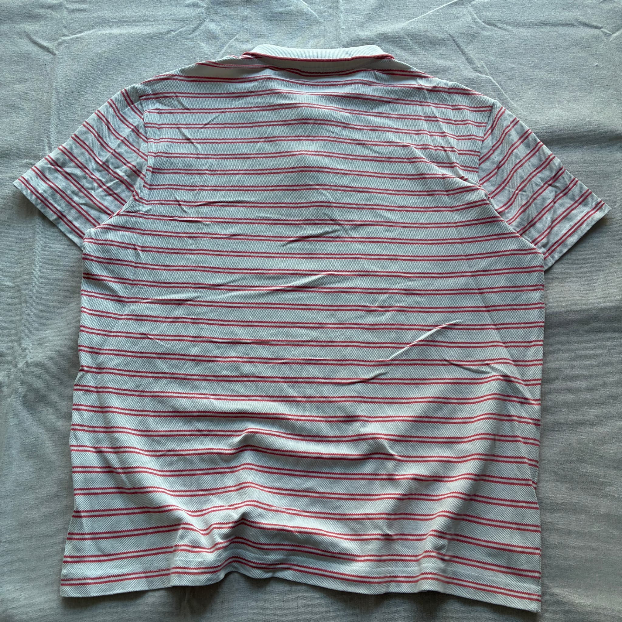 Lacoste Regular Fit Striped Polo Shirt Grey Red Men's Size XL — photo 5 of 6