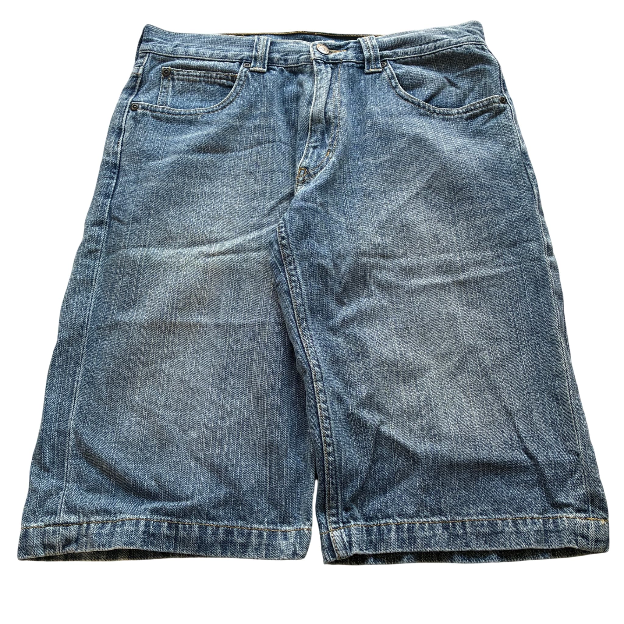 Lee Denim Jean Shorts Blue Acid Wash Baggy Vintage 2000s Release — photo 1 of 6