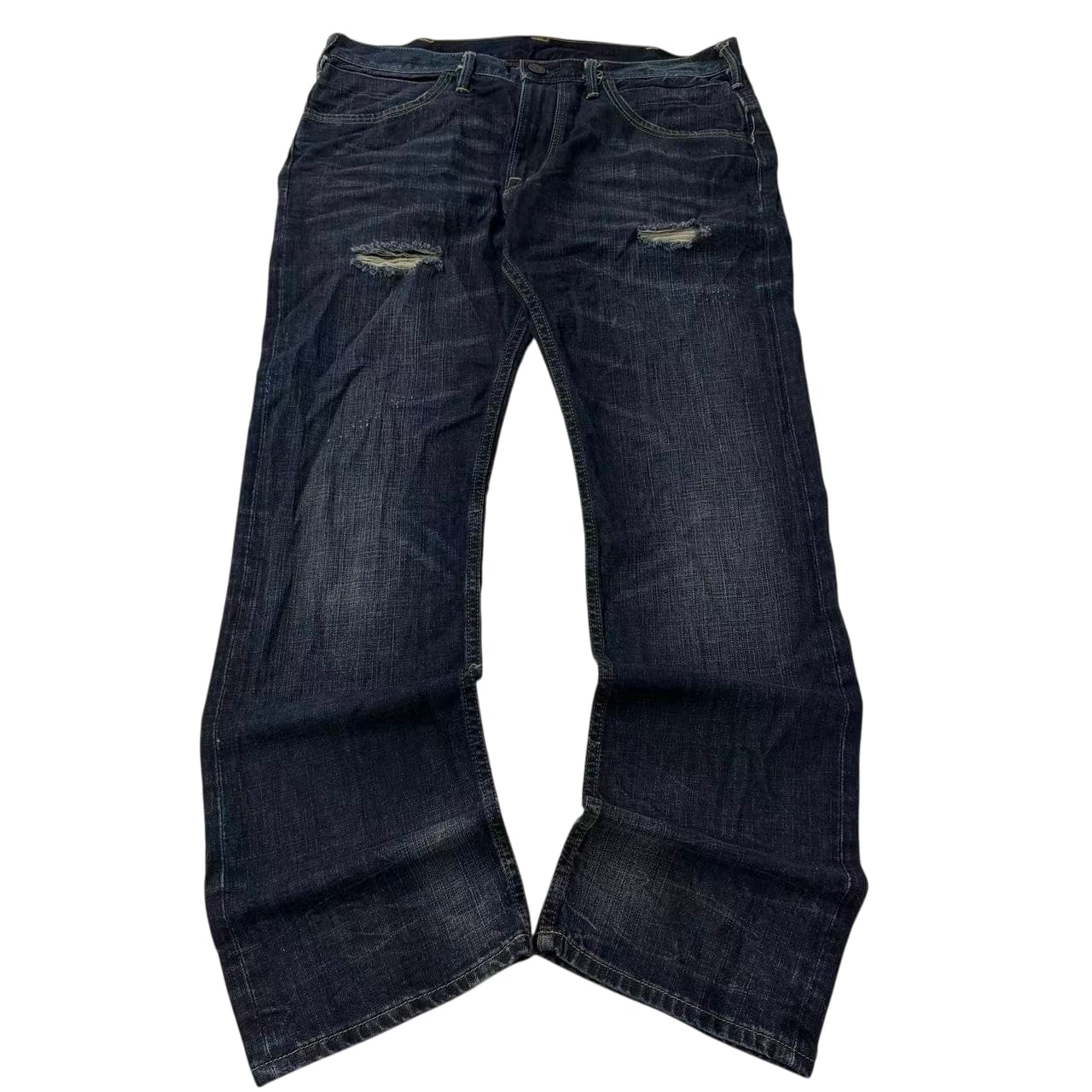 Lee Men's Dark Wash Distressed Regular Fit Jeans — photo 1 of 10