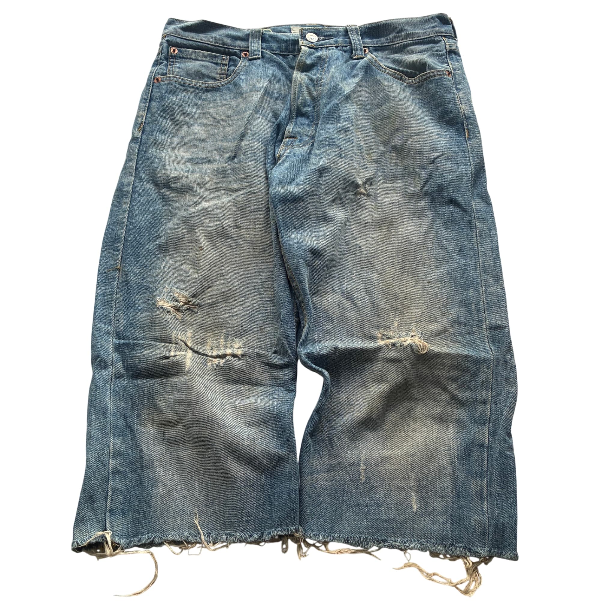 Levi's 501 Distressed Cut-Off Denim Shorts Blue Men's 33 — photo 1 of 7