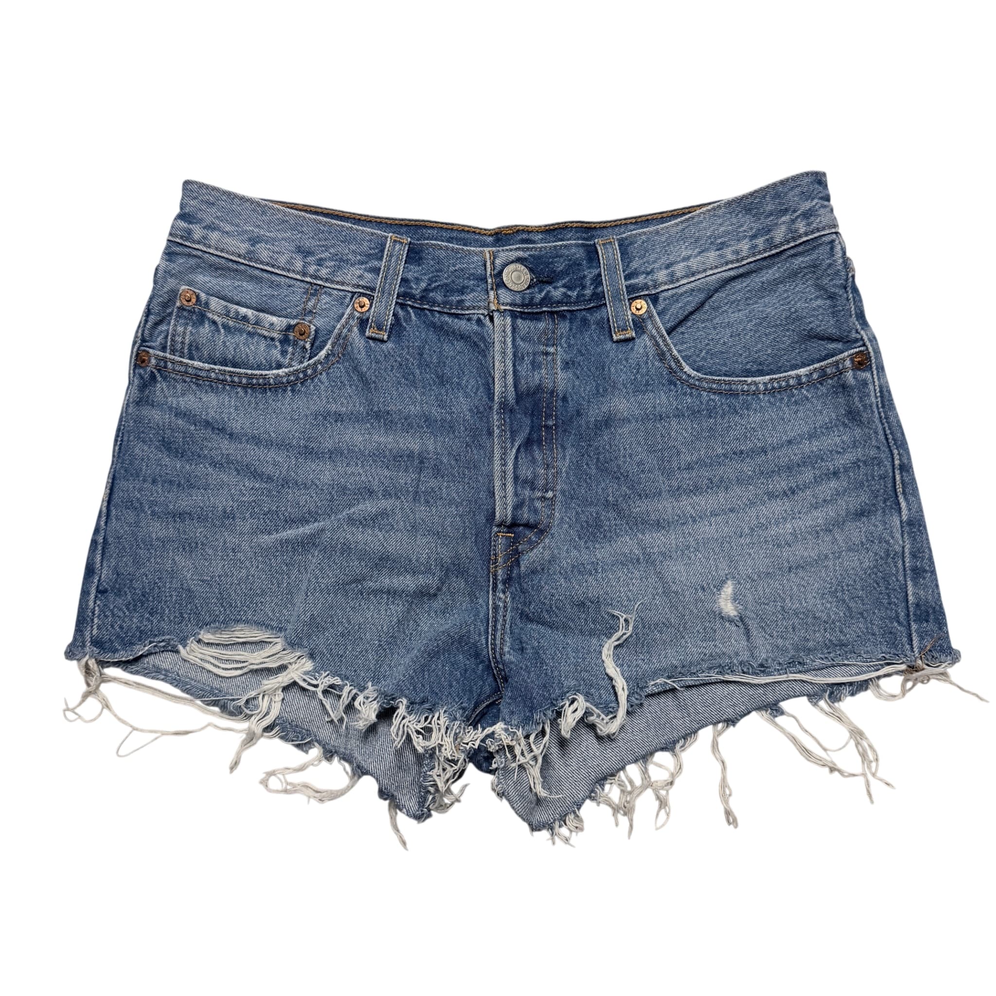Levi's 501 Original Cut-Off Denim Shorts Blue Distressed — photo 1 of 8
