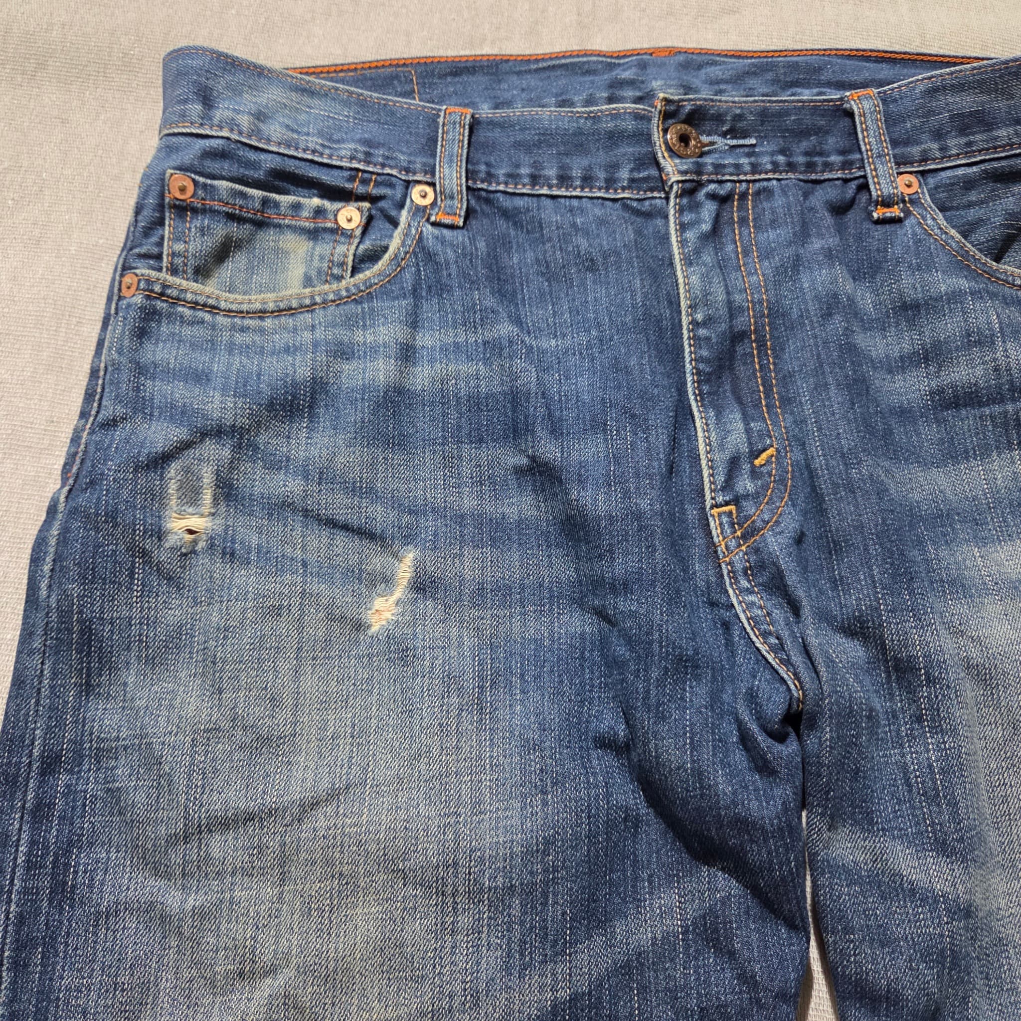 Levi's 523 Distressed Blue Denim Jeans Men's 34x34 — photo 3 of 8