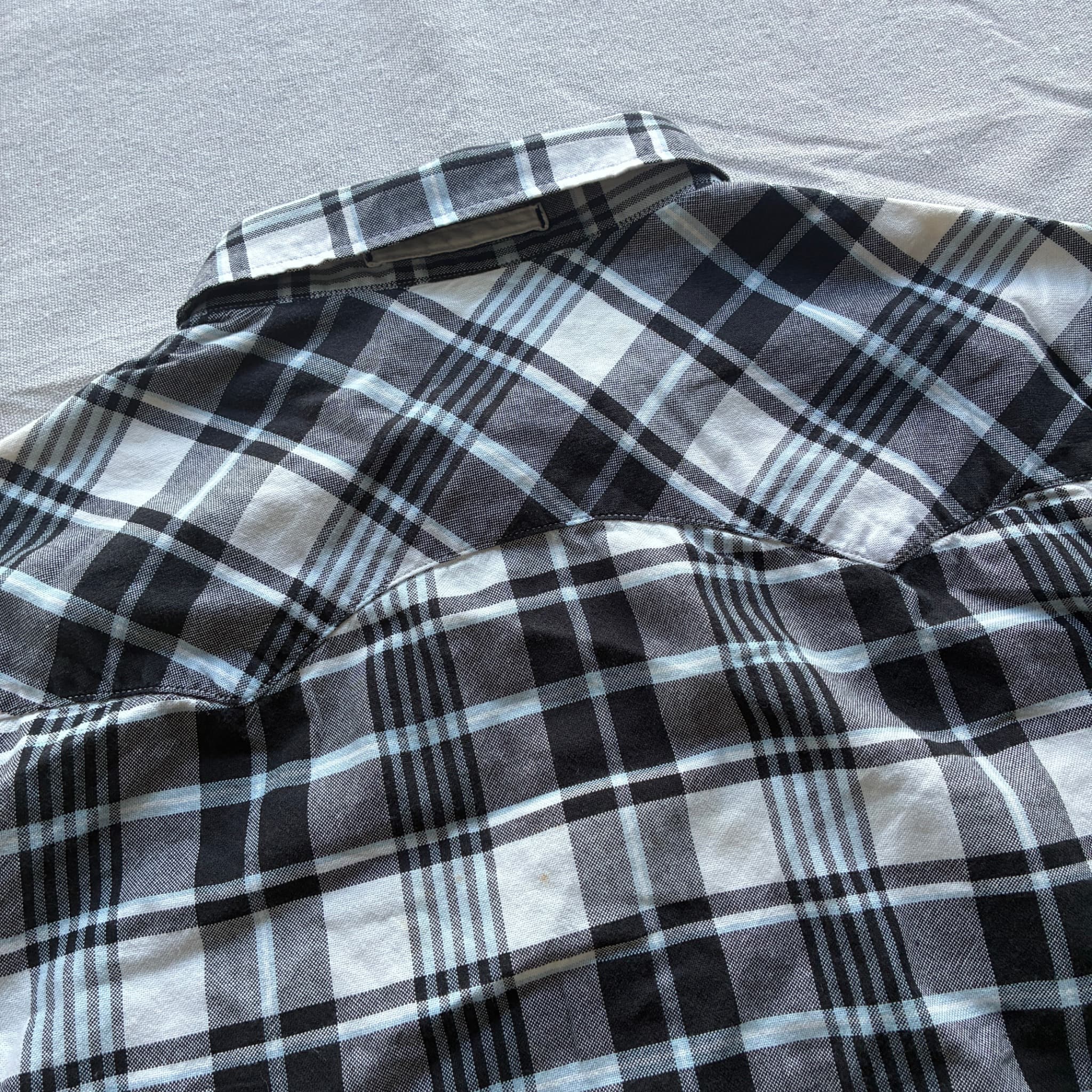 Levi's Men's Black White Plaid Western Snap-Front Shirt Size L — photo 6 of 7