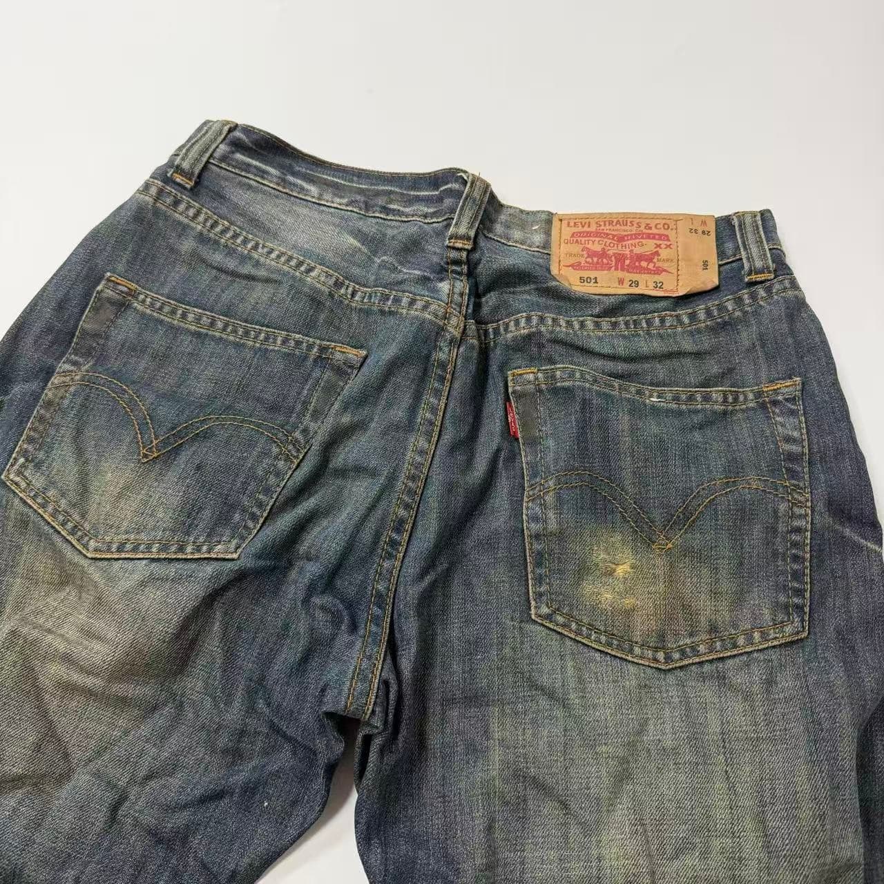 Levi Strauss & Co. 501 Distressed Blue Denim Jeans W29 L32 — photo 7 of 8