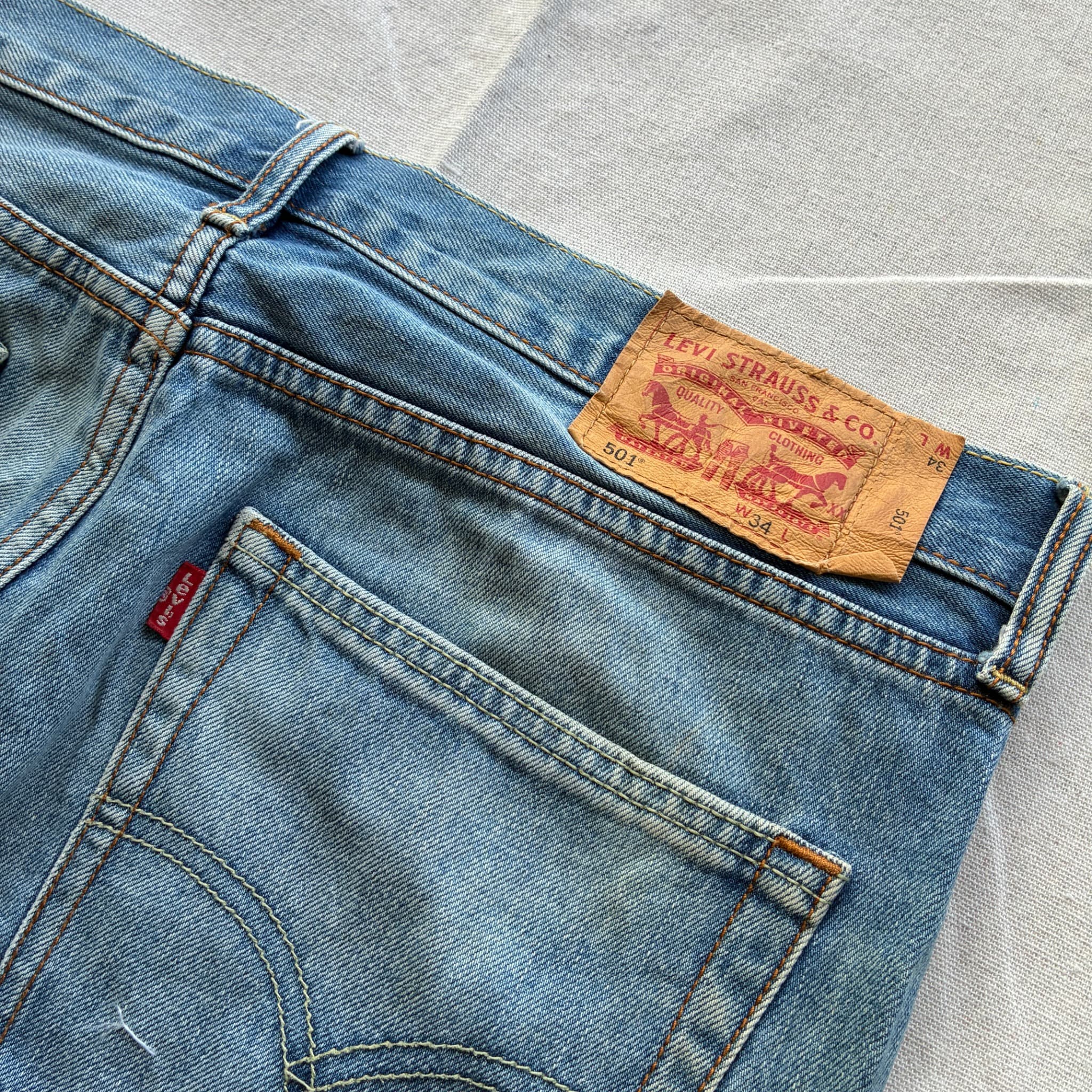 Levi Strauss & Co. 501 Original Fit Denim Shorts Blue Baggy Vintage 2000s Release 34 — photo 5 of 6