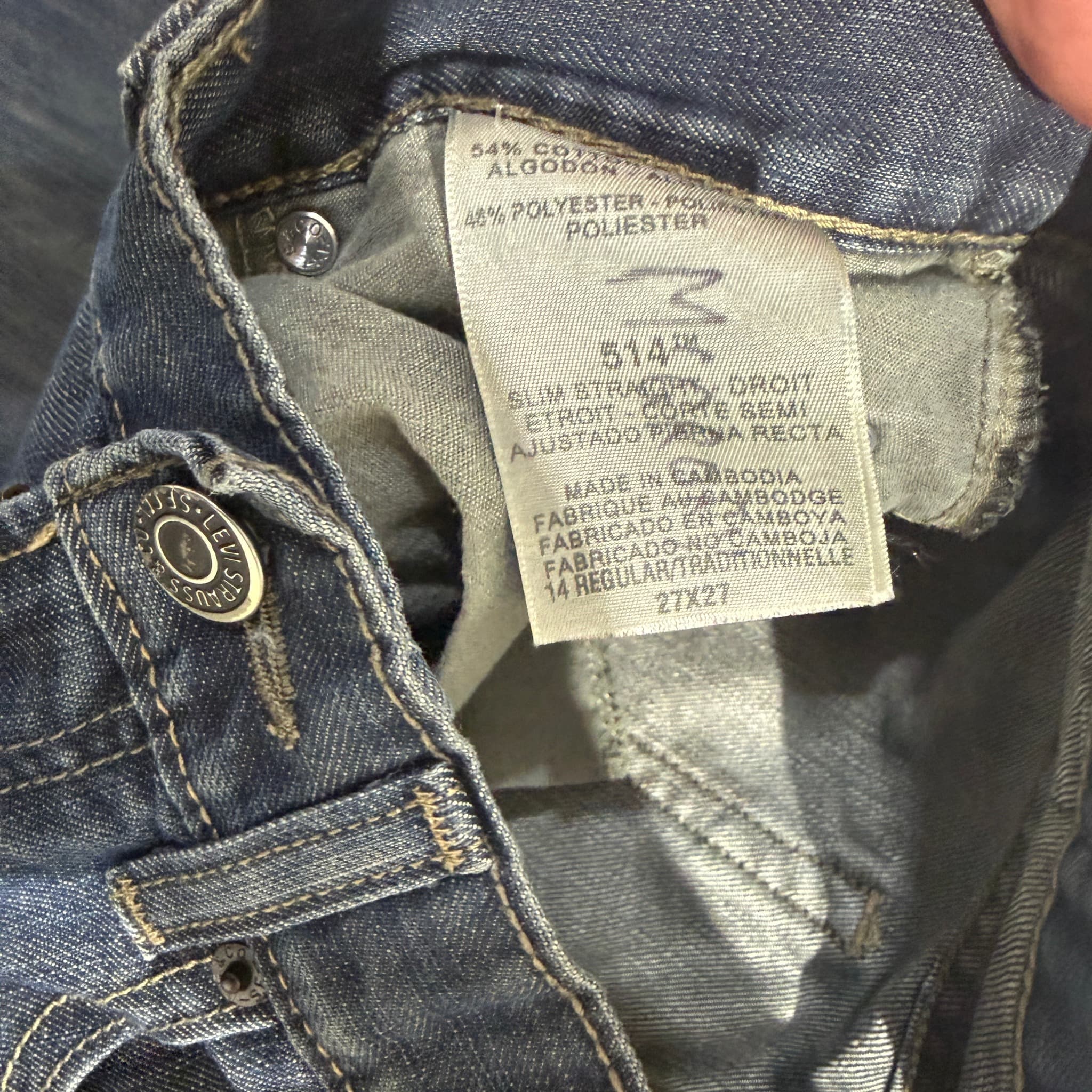 Levi Strauss & Co. 514 Slim Straight Jeans Boys Size 14 Blue — photo 5 of 8