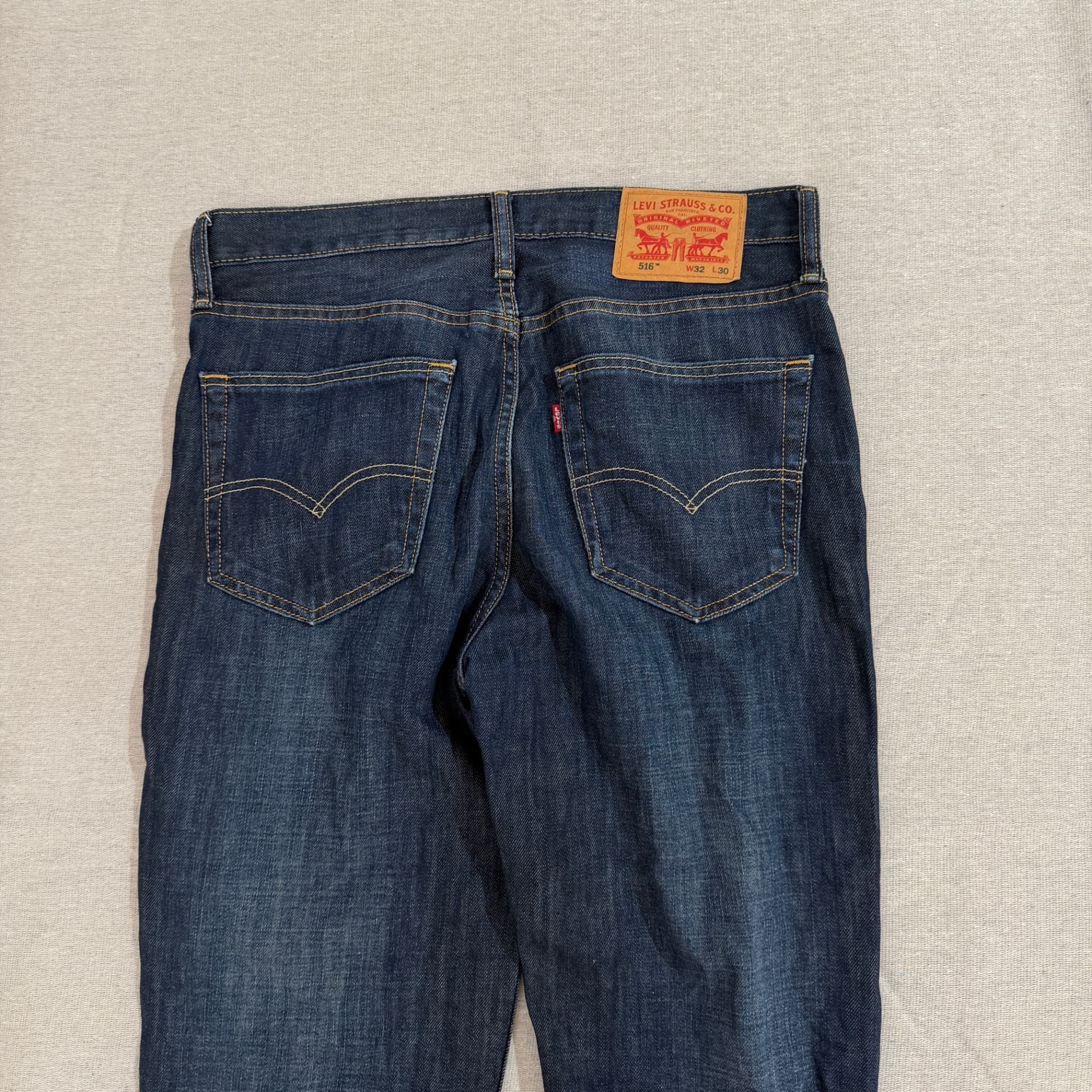 Levi Strauss & Co. 516 Regular Fit Jeans Dark Blue Denim Men's W32 L30 — photo 6 of 7