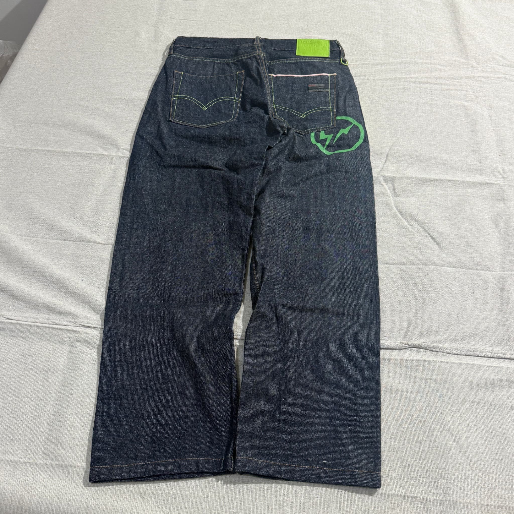 Levi Strauss & Co. Fenom x Fragment Design Neon Zip Raw Denim Jeans Size 30 — photo 7 of 8