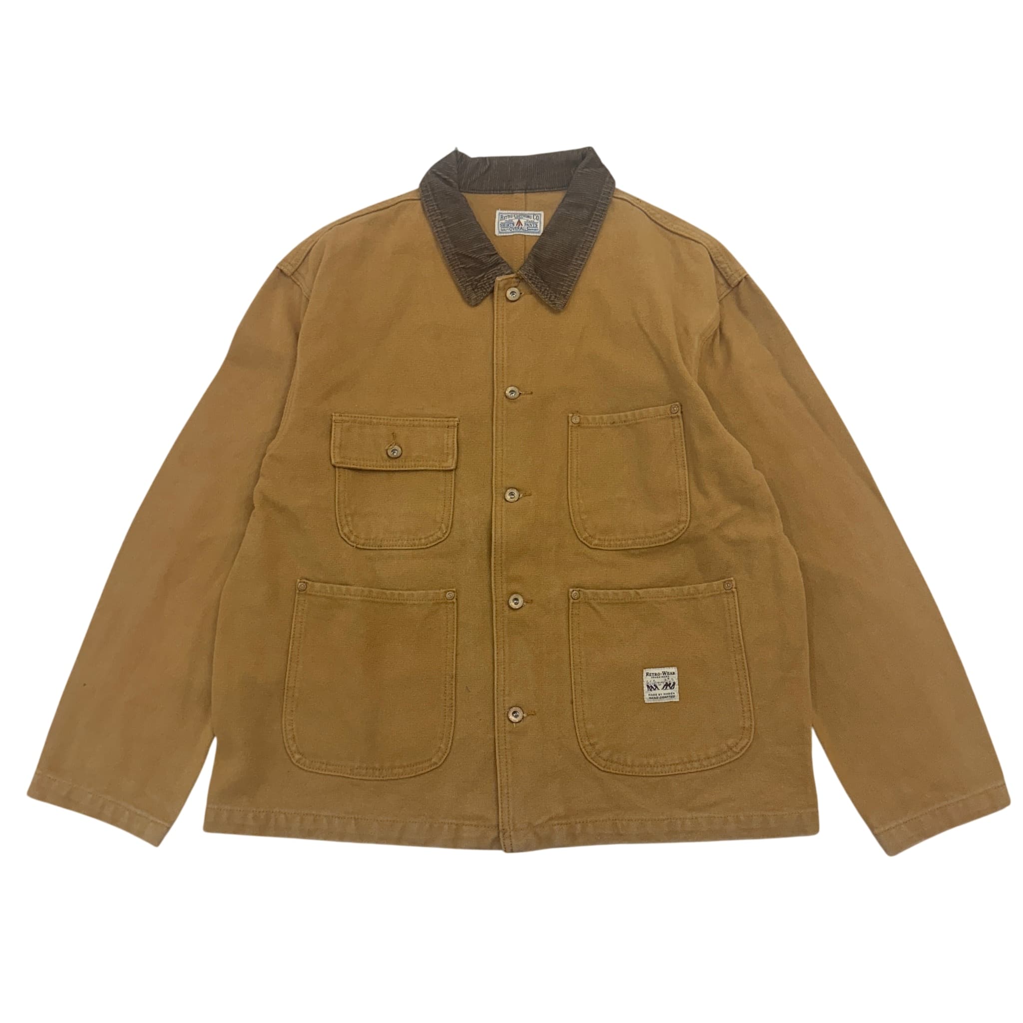 Maden Canvas Chore Coat Brown Corduroy Collar Workwear Jacket — photo 1 of 7