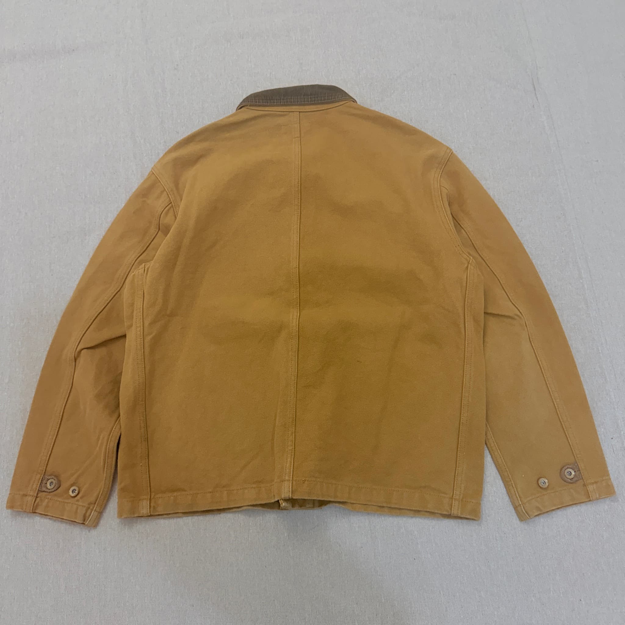 Maden Retro Clothing Co Canvas Chore Coat Tan Brown Workwear Jacket — photo 6 of 7