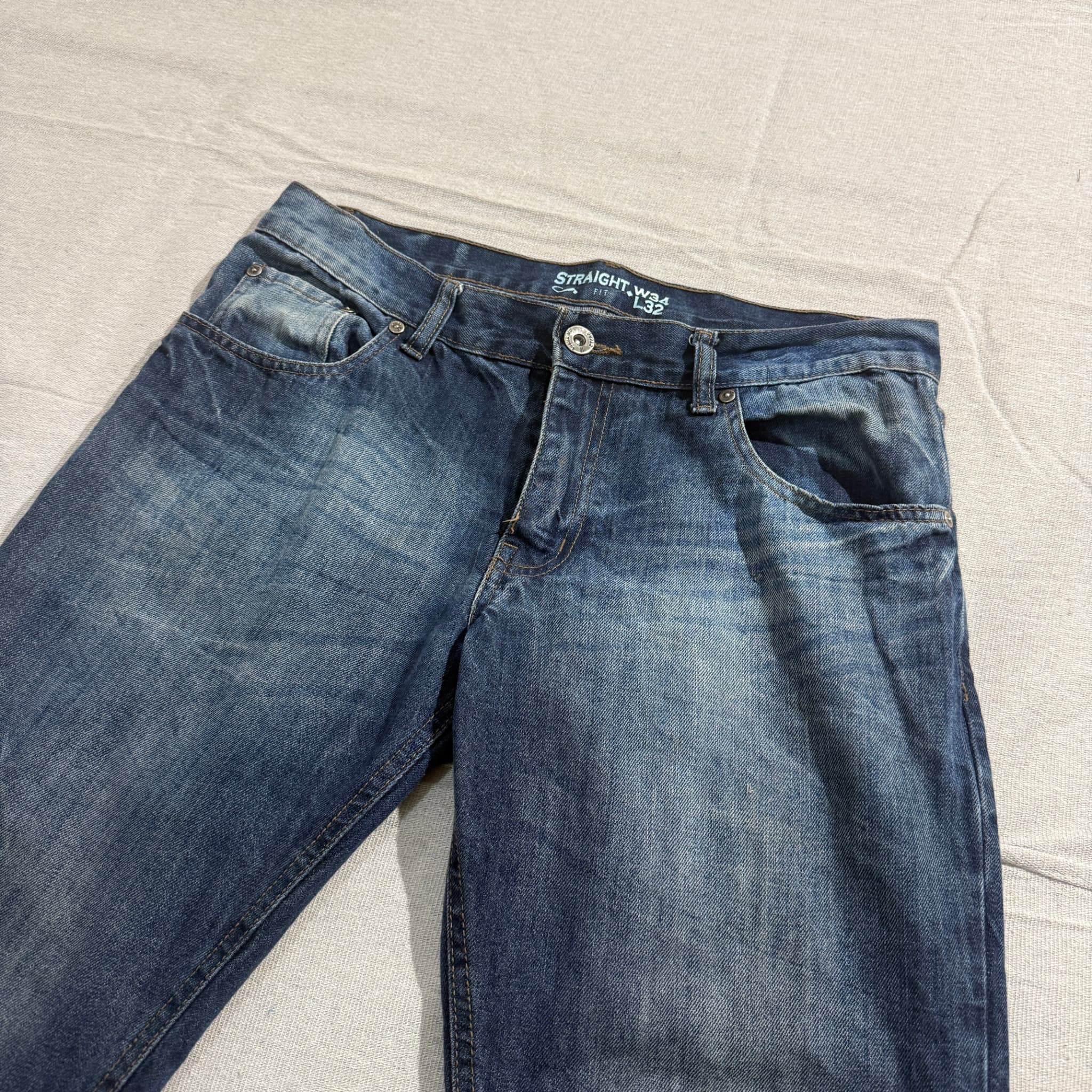Men's Blue Straight Fit Denim Jeans W34 L32 — photo 3 of 6