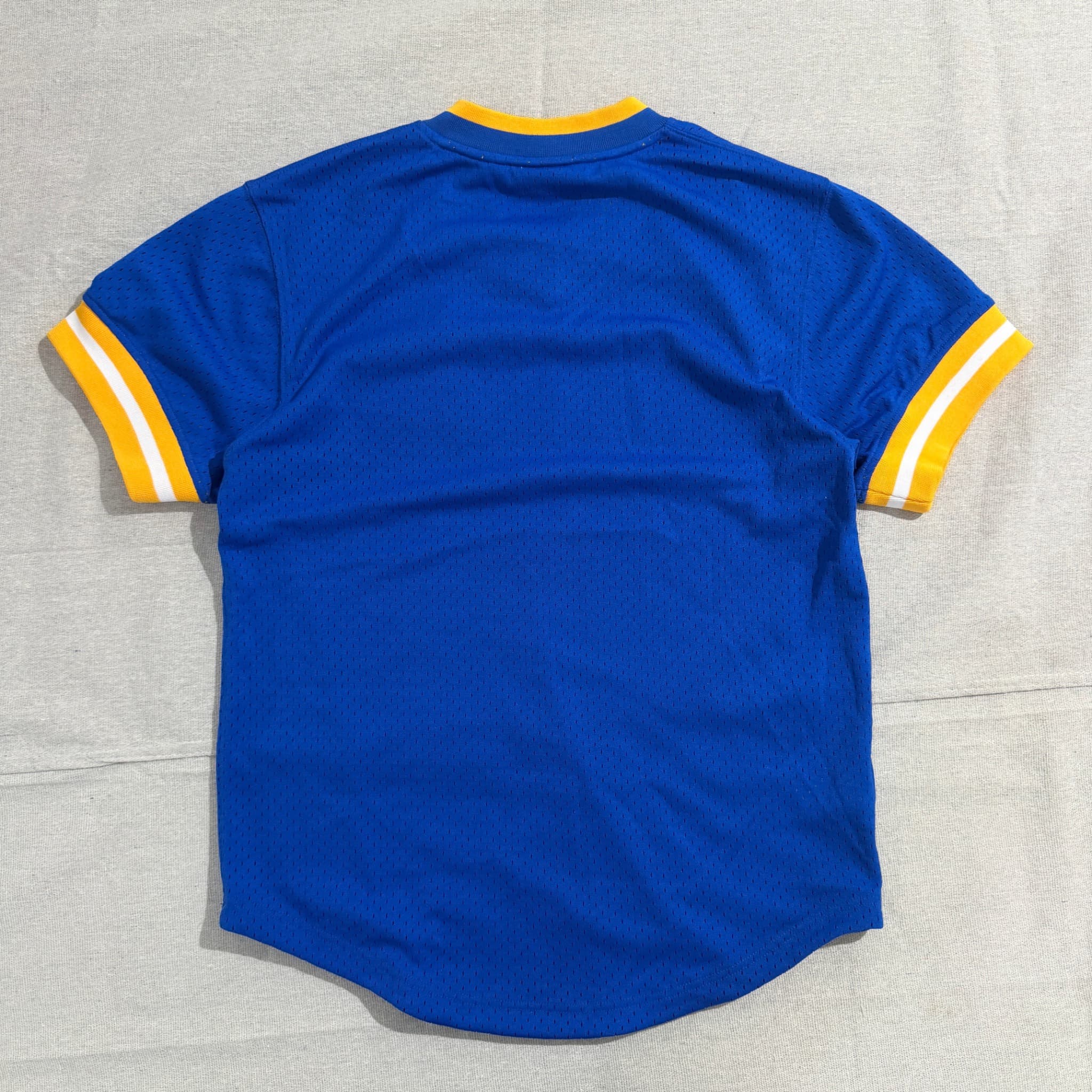 Mitchell & Ness Golden State Warriors NBA Mesh V-Neck Shooting Shirt Blue M — photo 8 of 9