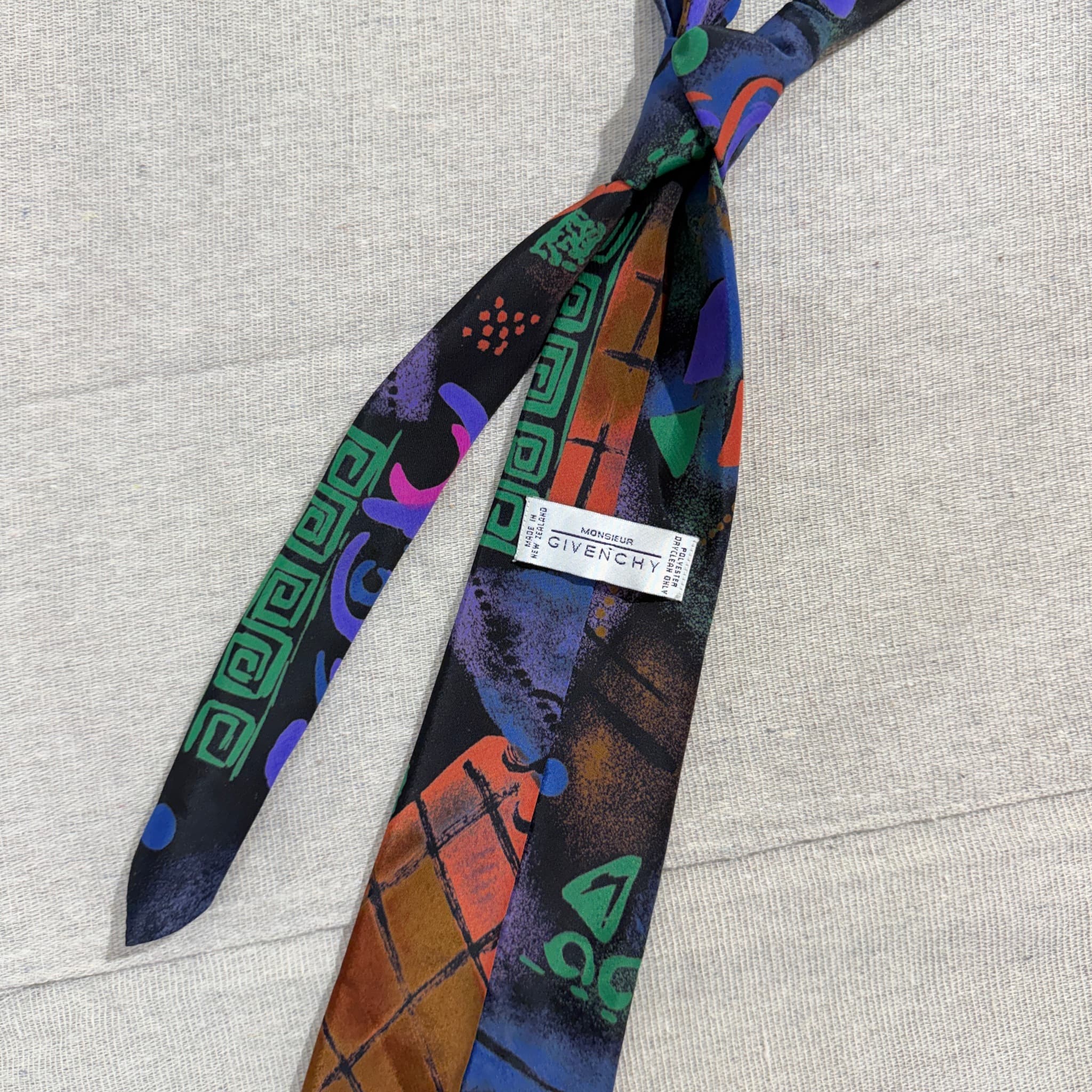 Monsieur Givenchy Vintage Abstract Memphis Style Necktie — photo 4 of 5