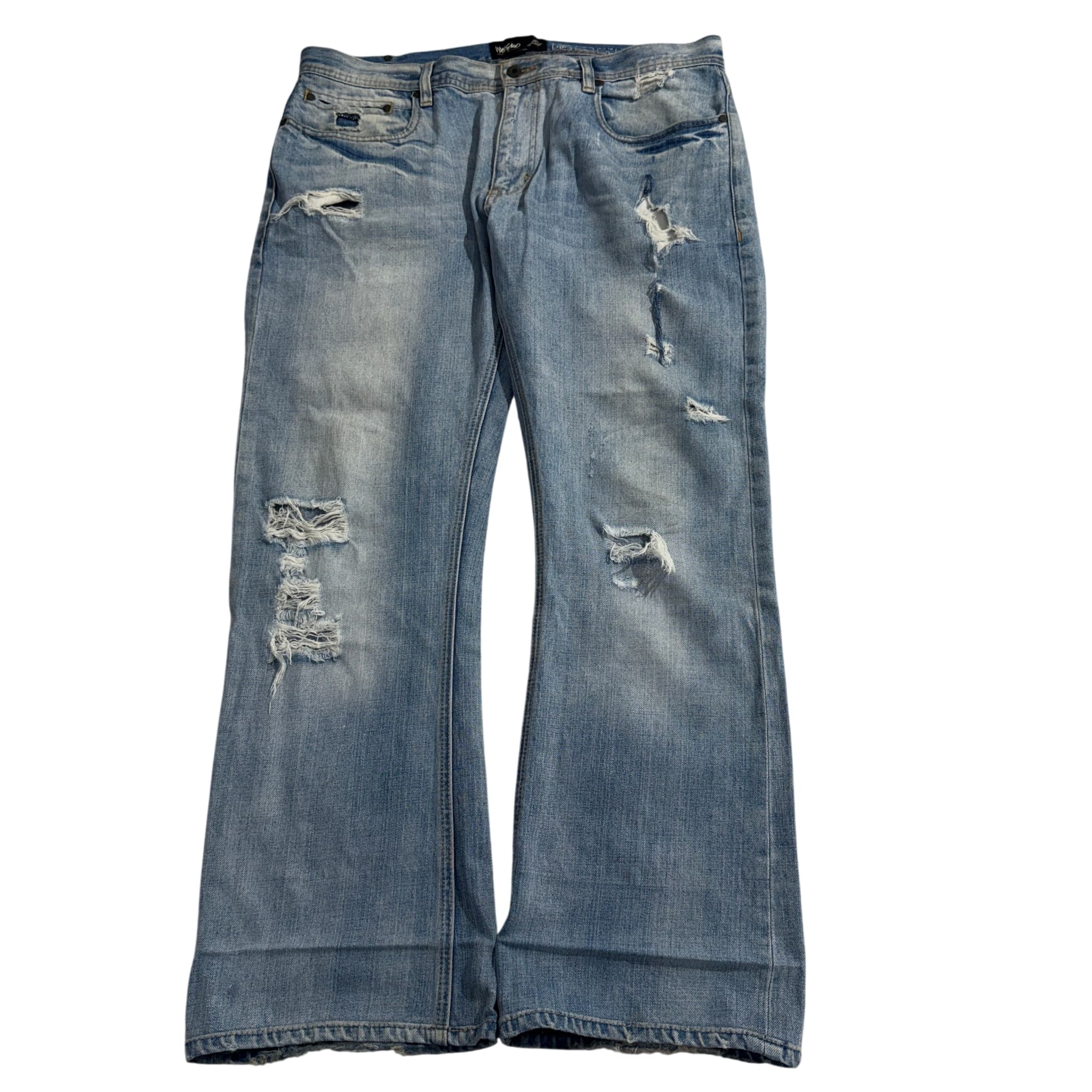 Mossimo Men's Distressed Light Wash Denim Jeans Blue Size 40 — photo 1 of 7